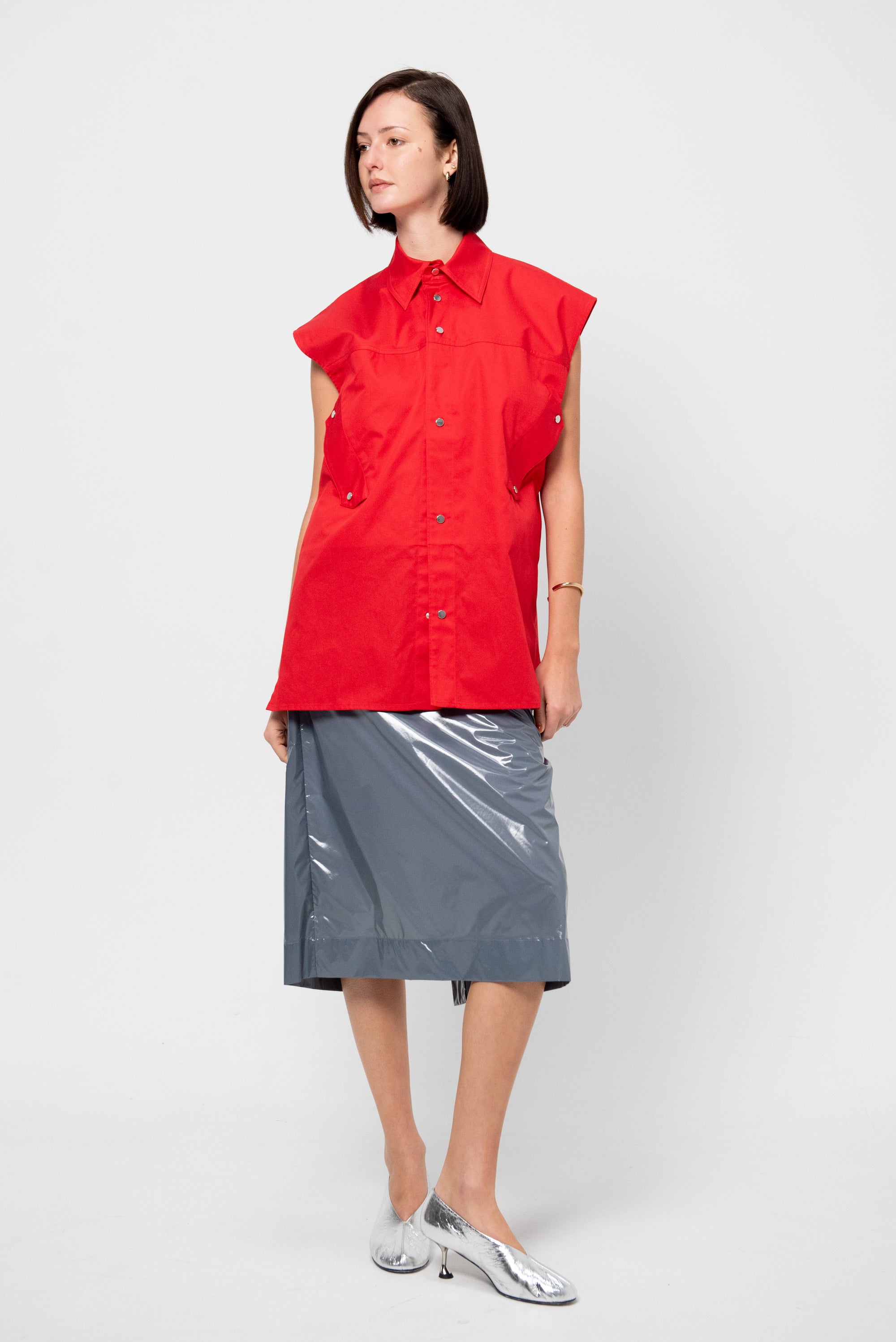 Straight Skirt, Slate Blue