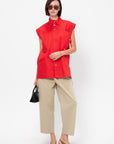 Snap-Button Shirt, Red