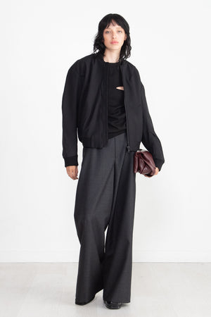 Gauchere - Wide Leg Trouser, Anthracite Stripe