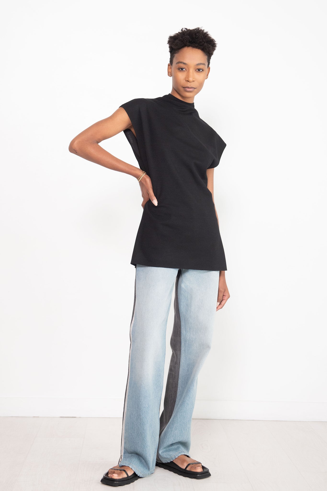 GAUCHERE - Wool Jersey Top, Black