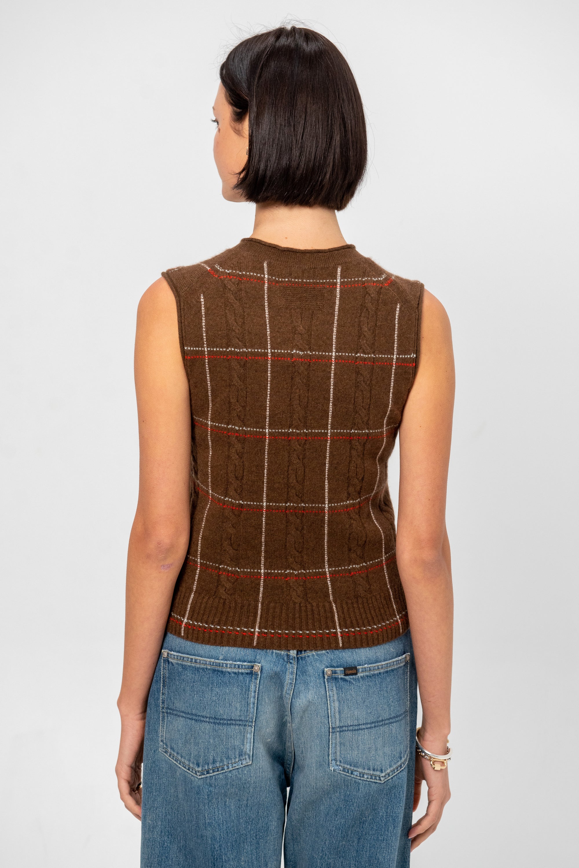 Check Vest, Chestnut Combo