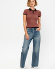 Chevron Shrunken Polo, Burnt Cocoa Combo