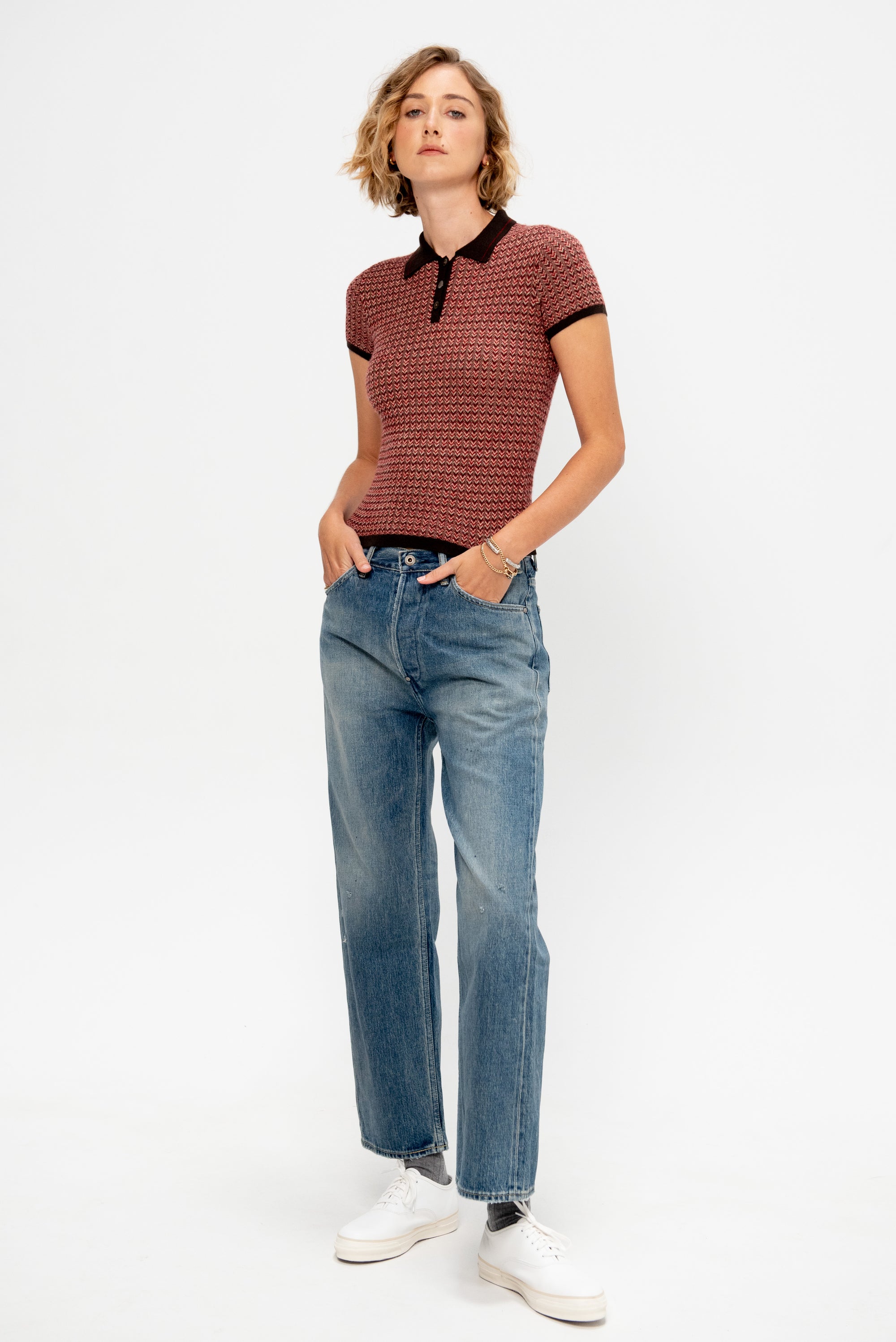 Chevron Shrunken Polo, Burnt Cocoa Combo