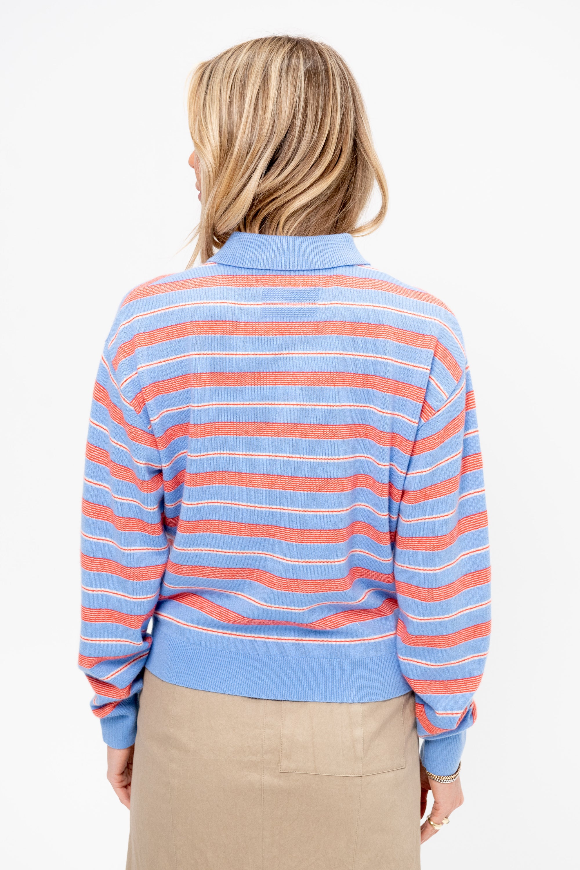 Collegiate Stripe Polo, French Blue