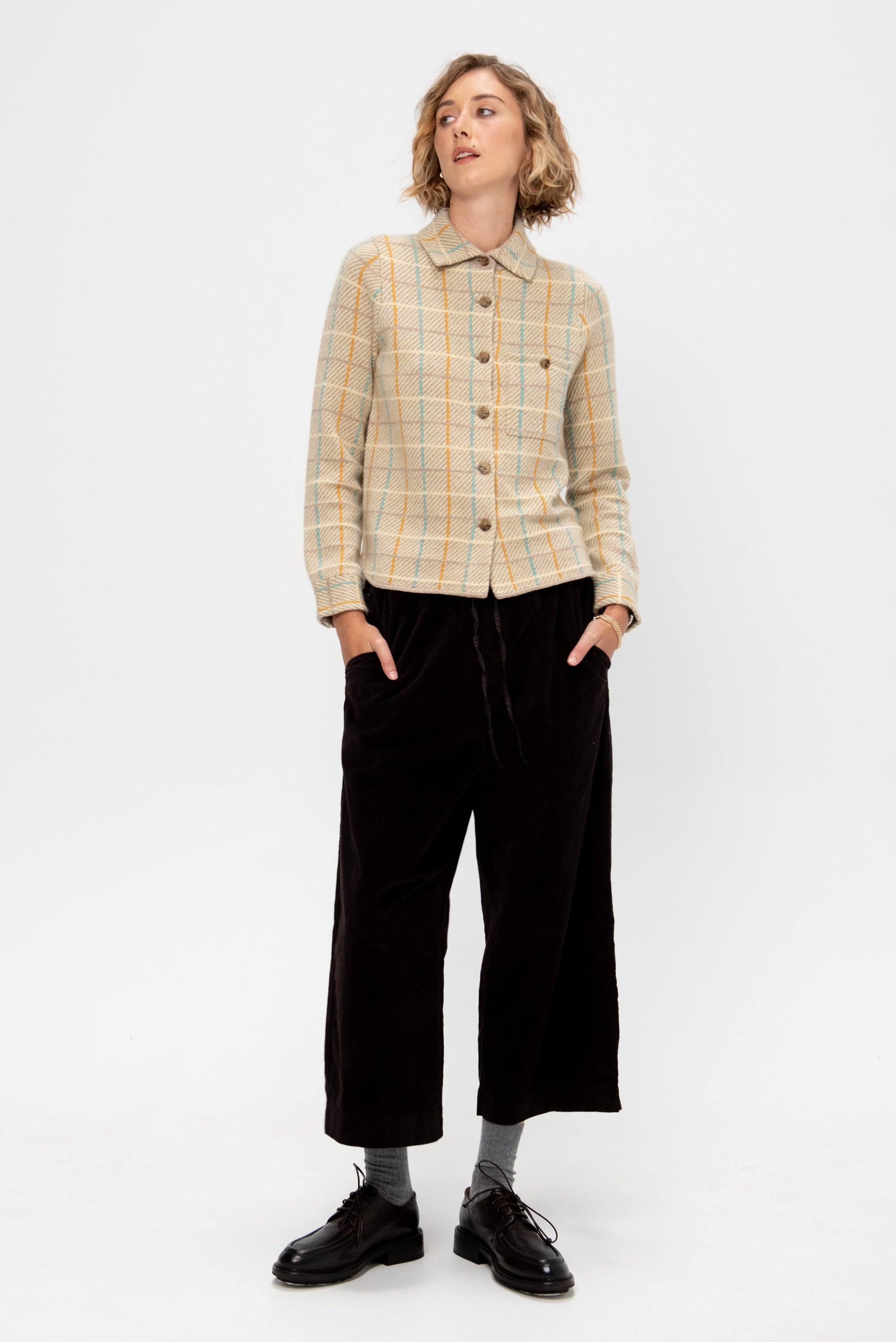 Dylan Plaid Shirt, Taupe Combo