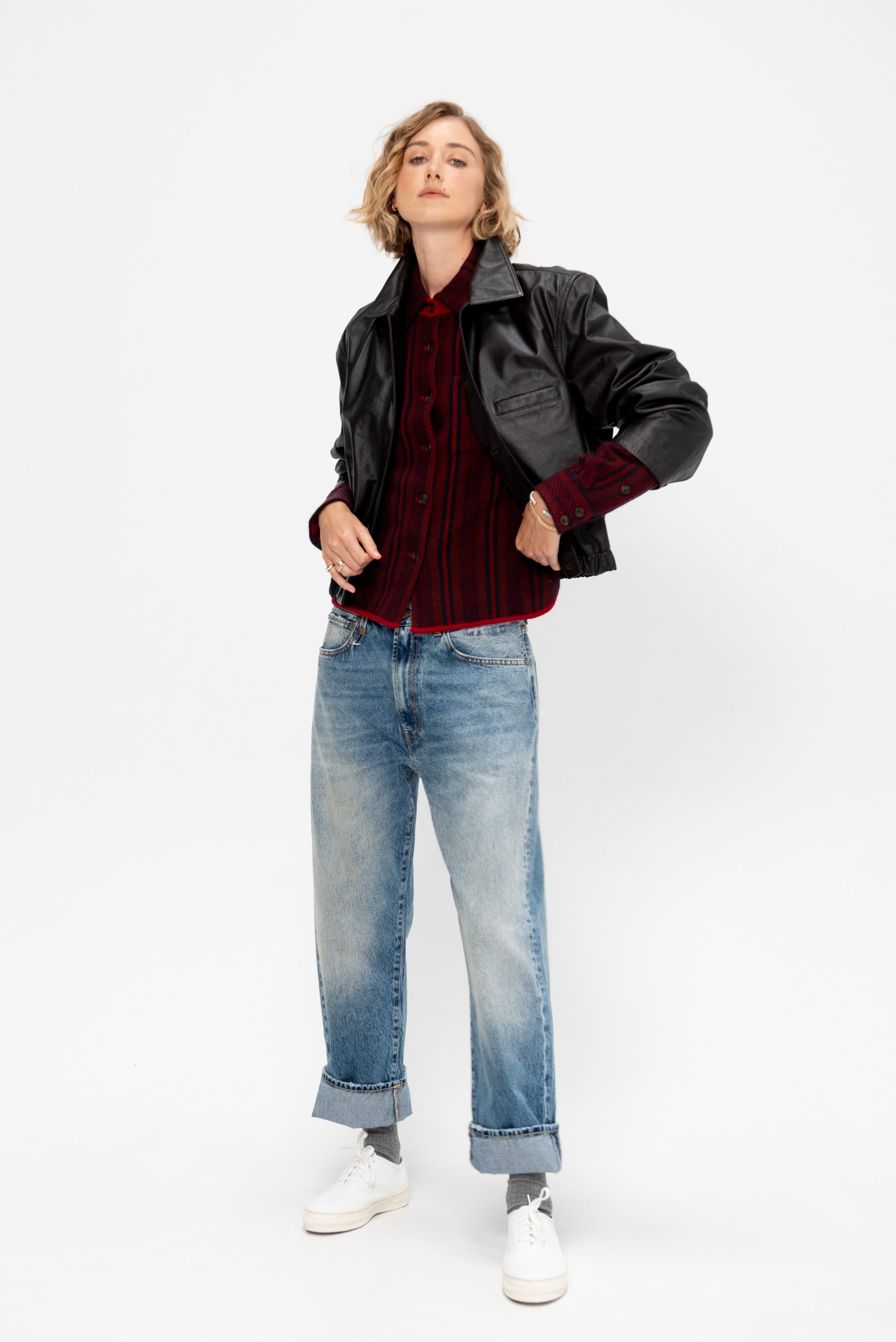 Dylan Stripe Shirt, Ruby Combo