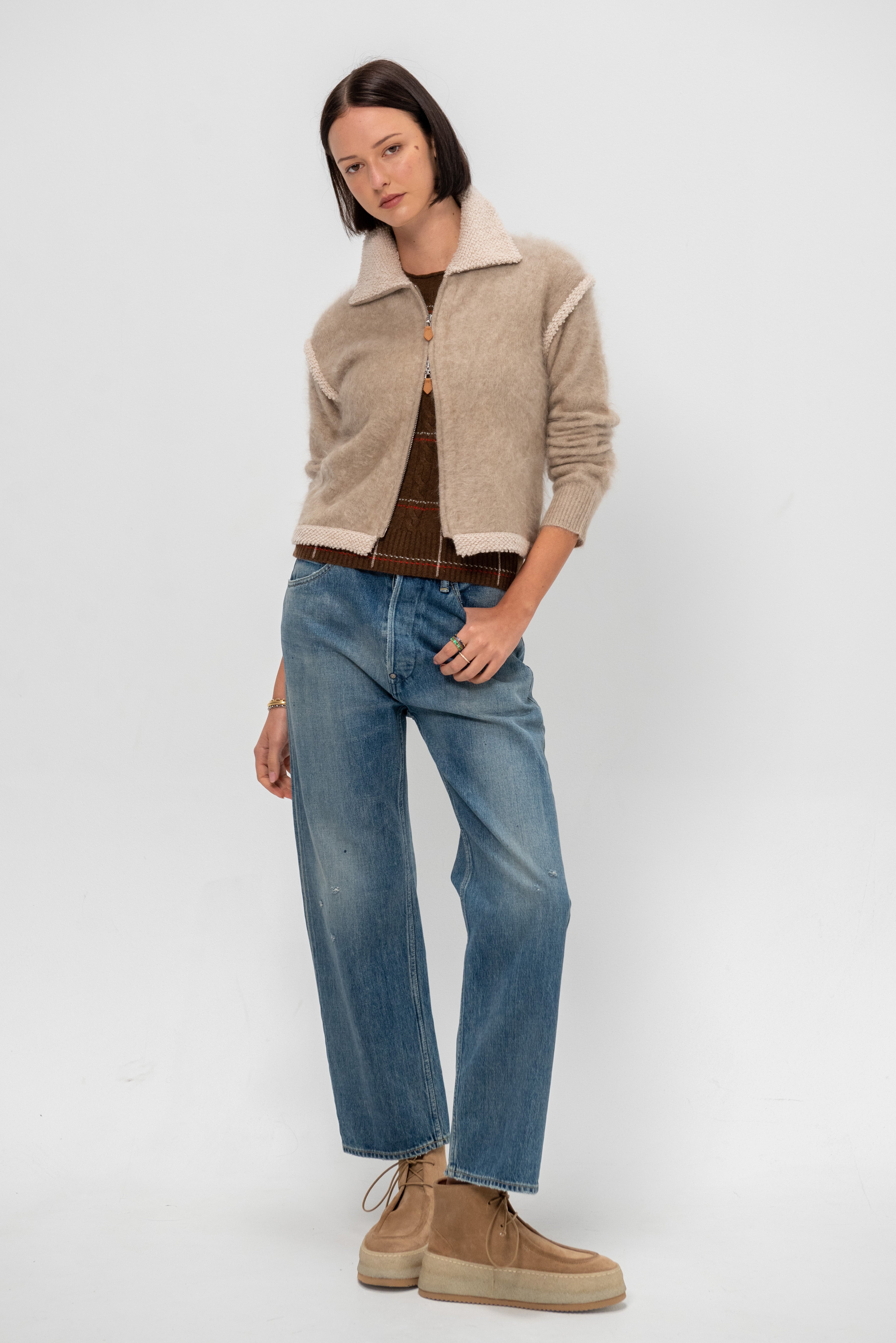 Guest in Residence Grizzly Frankie Jacket, Taupe & Oatmeal – Kick