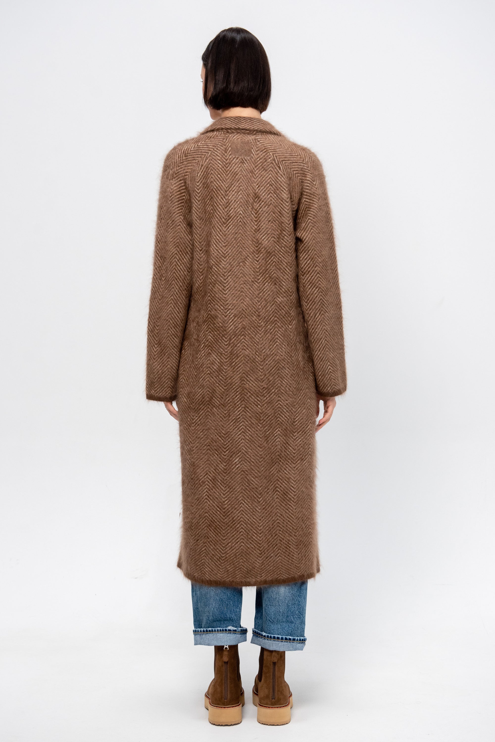 Grizzly Double Breasted Coat, Chestnut &amp; Taupe