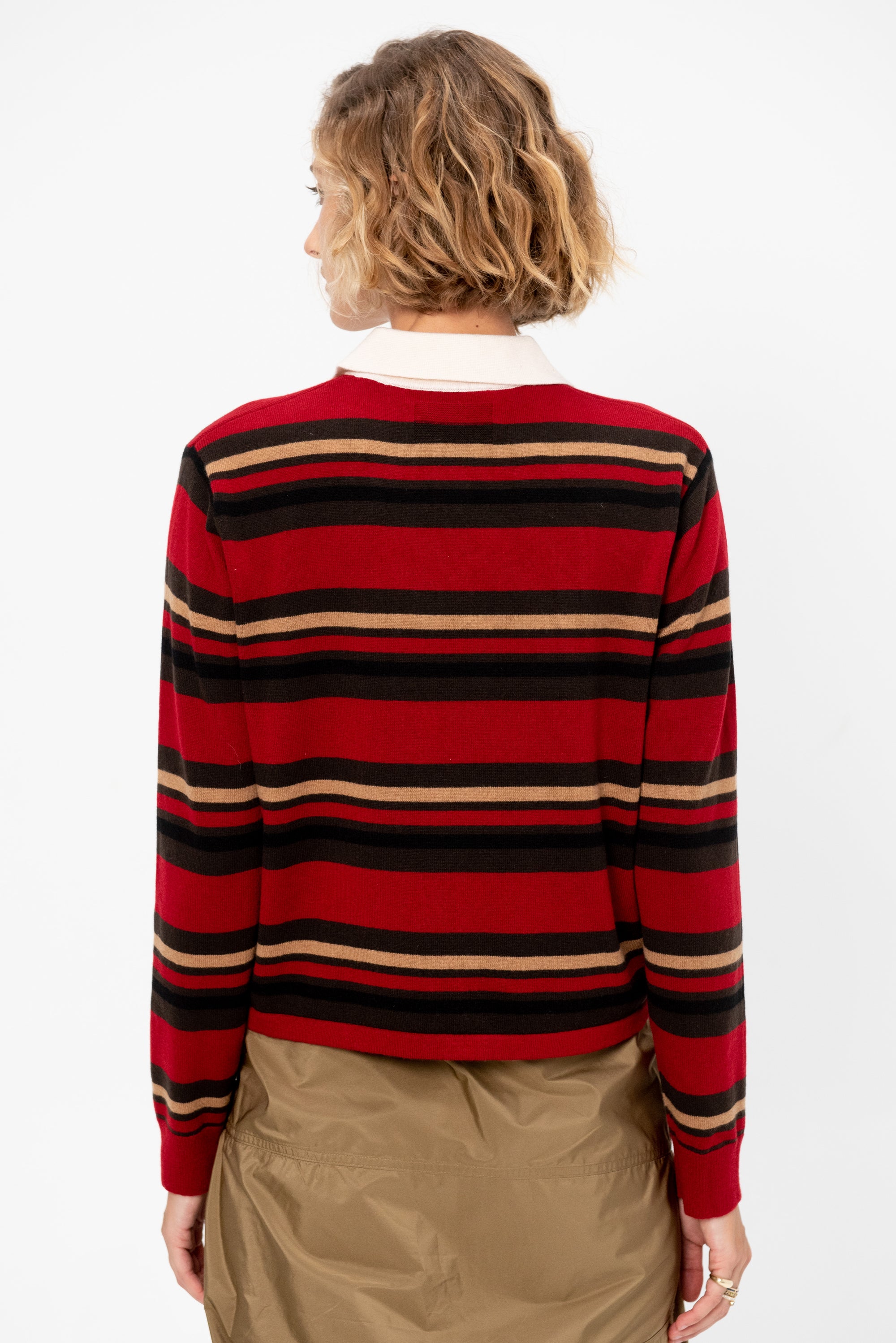 Cropped Stripe Rugby, Ruby Combo