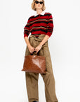Cropped Stripe Rugby, Ruby Combo