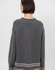 Tipped Cozy Crew, Charcoal & Mist