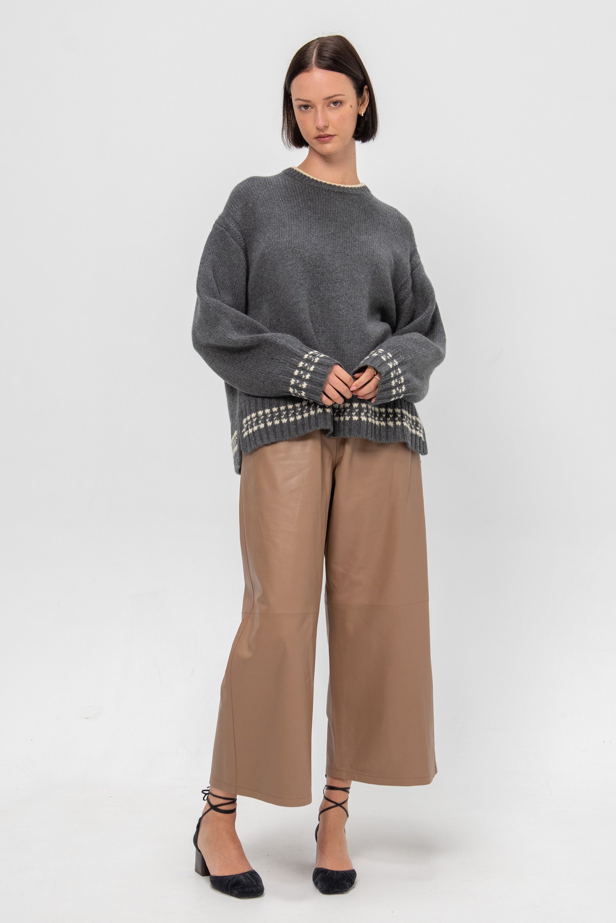 Tipped Cozy Crew, Charcoal &amp; Mist