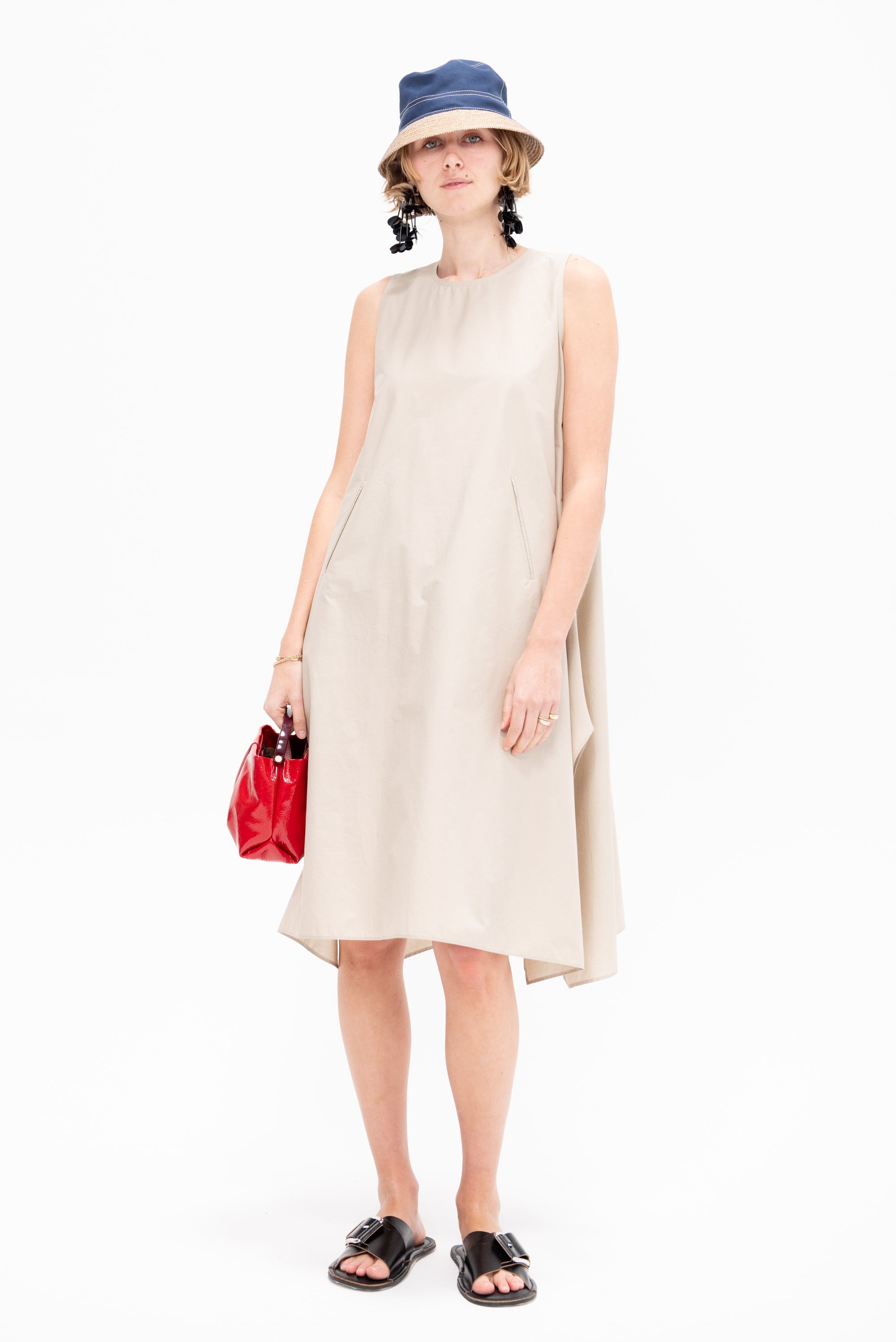 Trapezio Dress, Beige