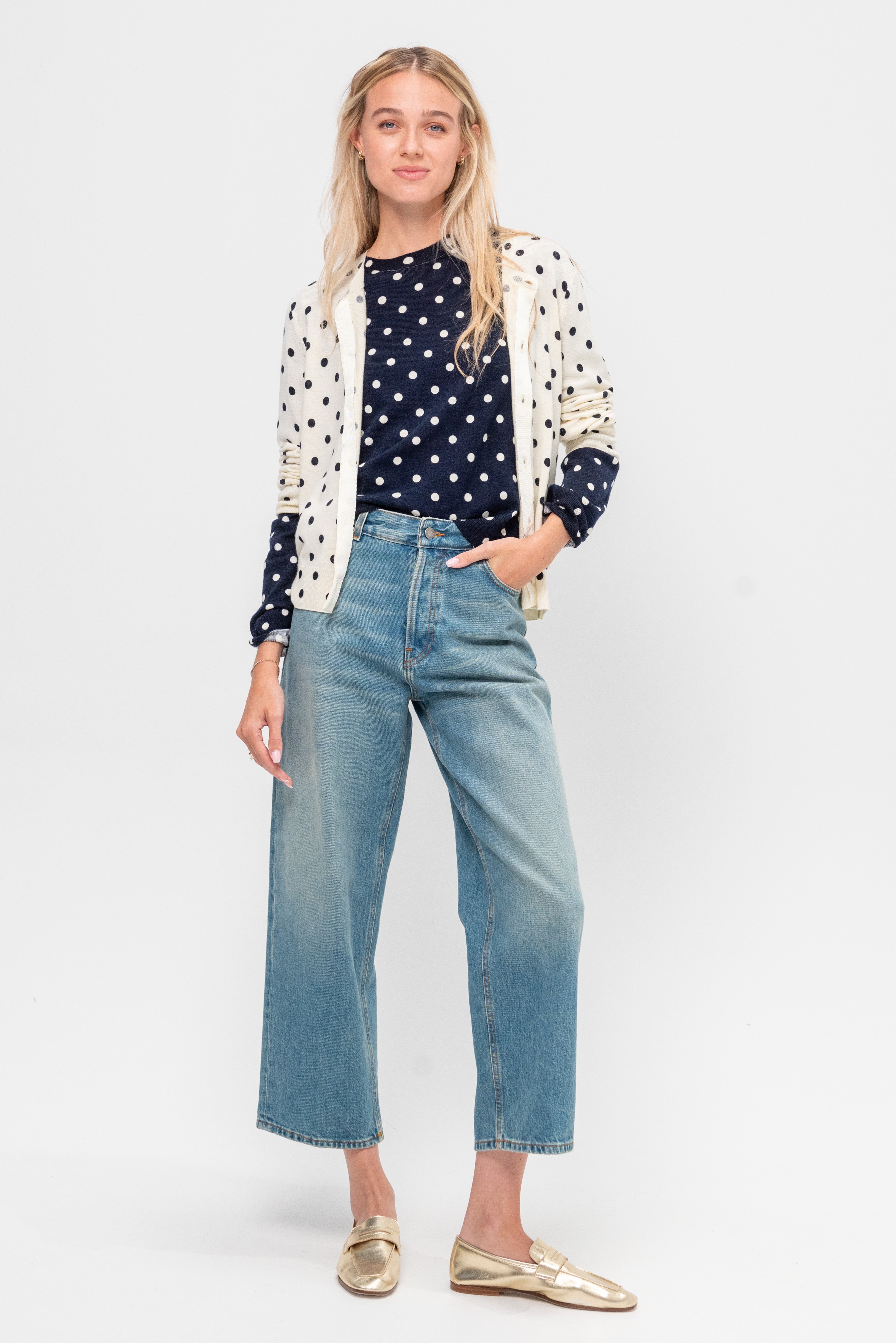 Haikure Betty Denim, Lagoon Wash – Kick Pleat
