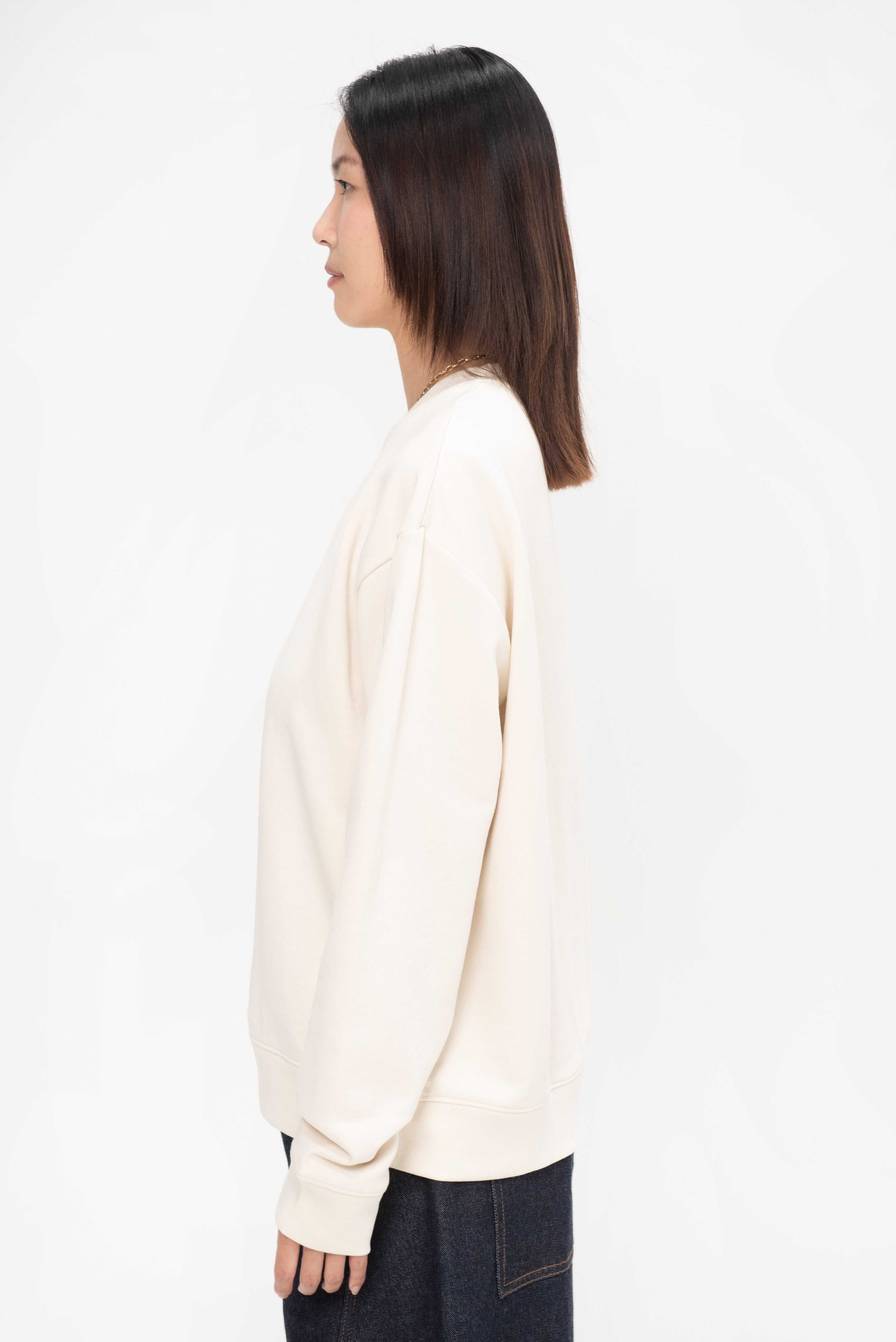 トップス W&LT Puk-Puk Lenticular L/S Tee / Ivory Crew Neck Sweatshirt, Ivory – Kick Pleat