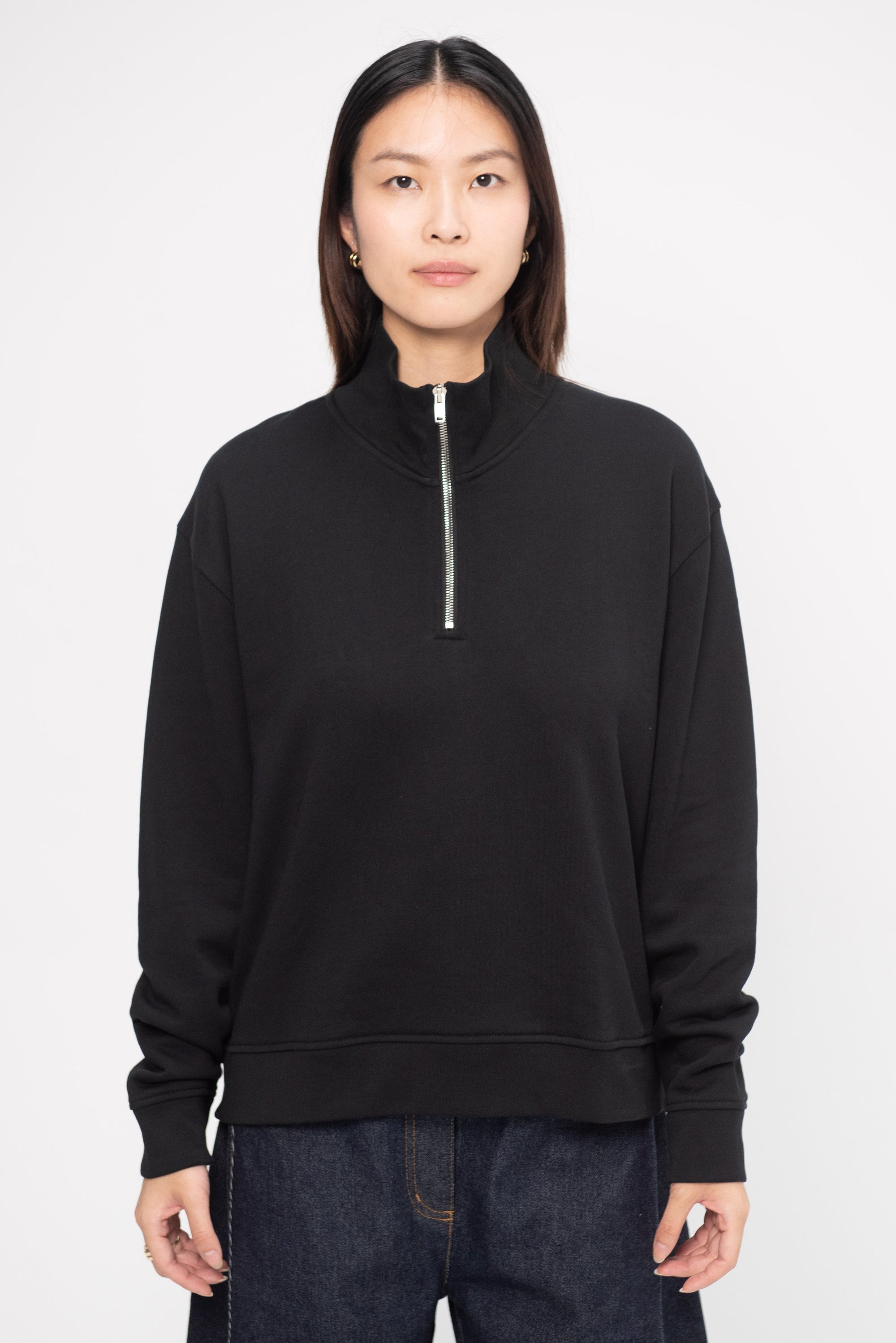 HÅNDVÆRK - Half-Zip Sweatshirt, Black