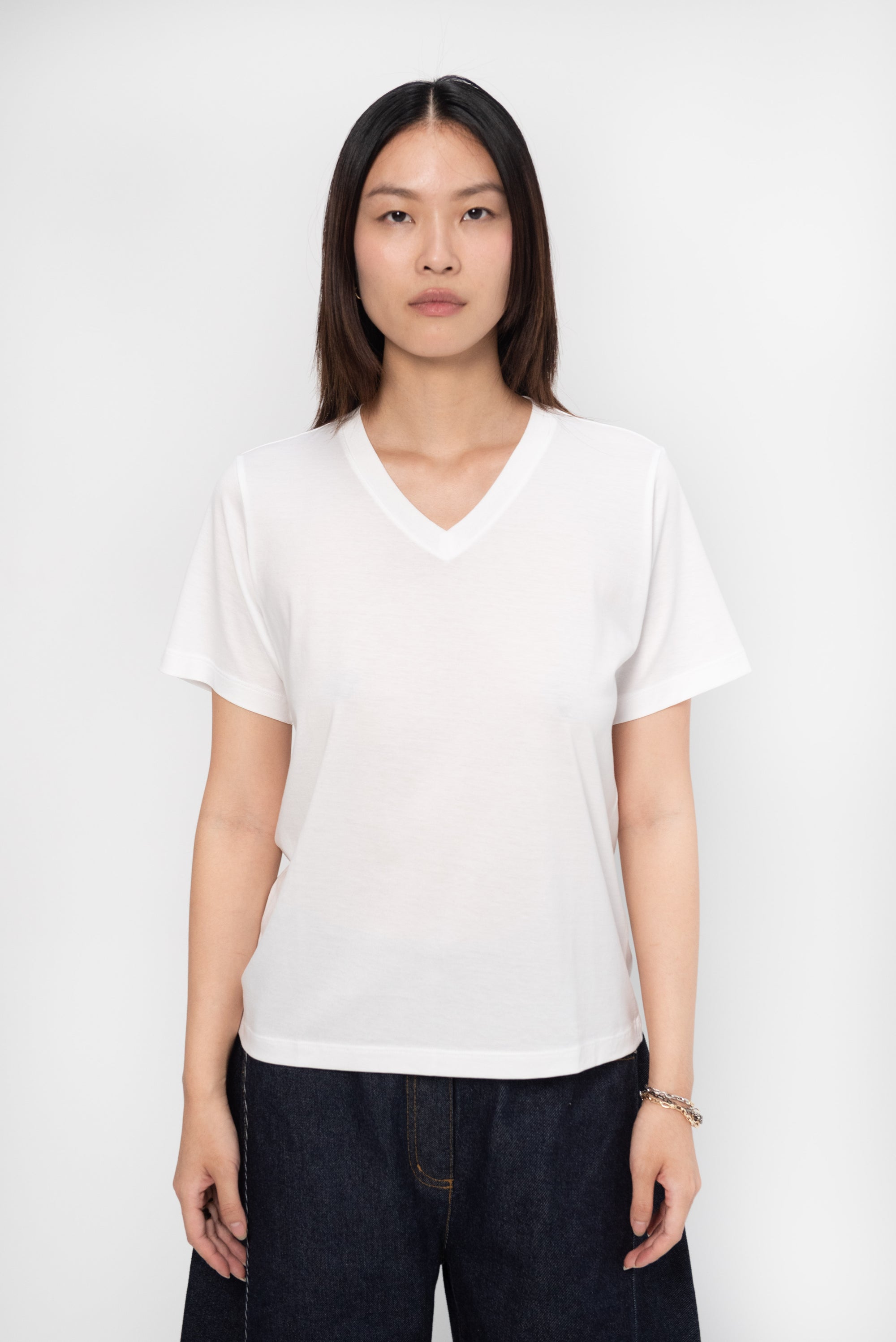 Handvaerk - V Neck T‑Shirt, White