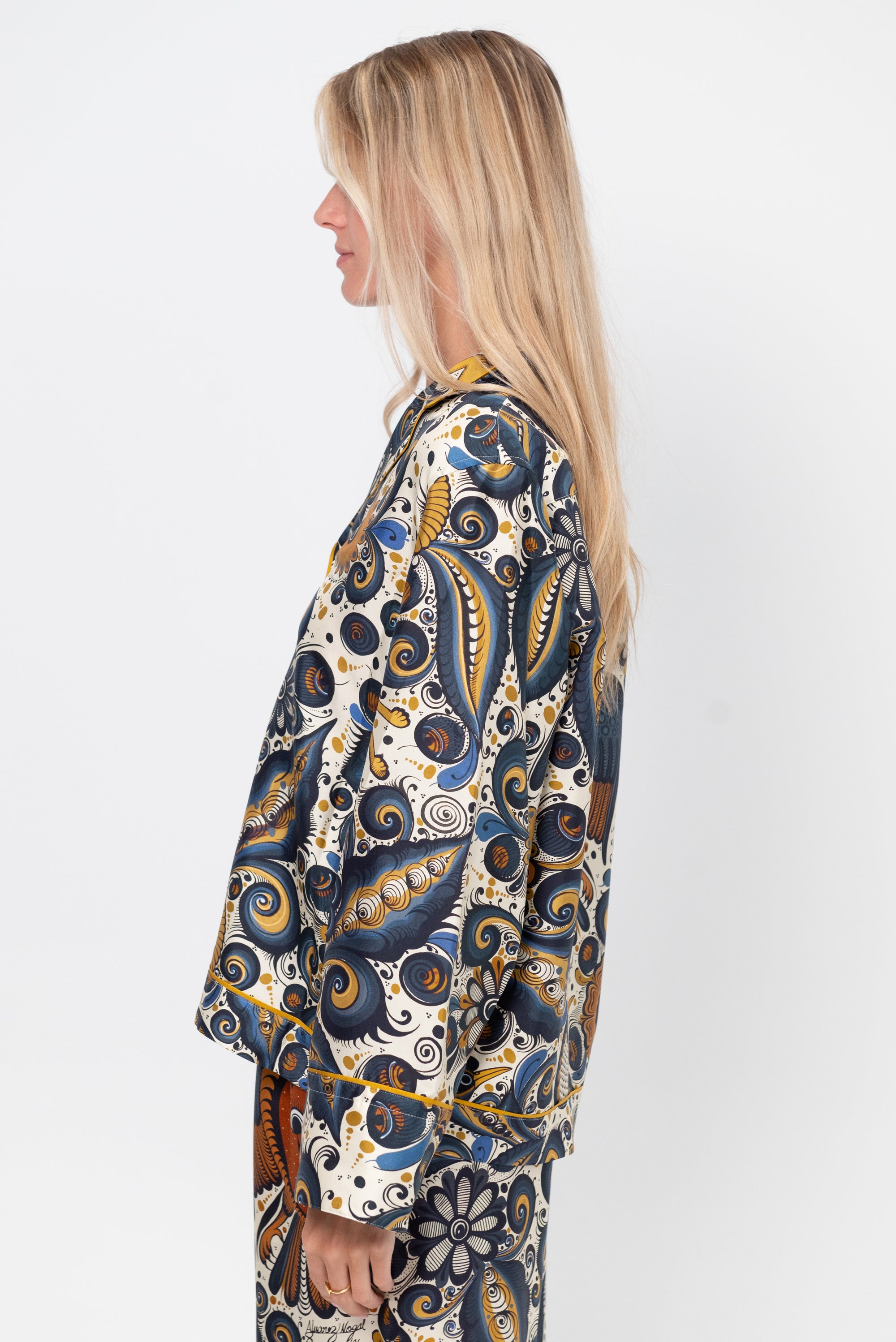 Álvarez Nogal Shirt, Blue &amp; Ochre Multi