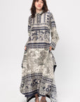 Camille Dress in Rcc Print, Navy & Ivory
