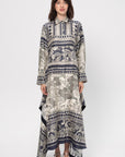 Camille Dress in Rcc Print, Navy & Ivory