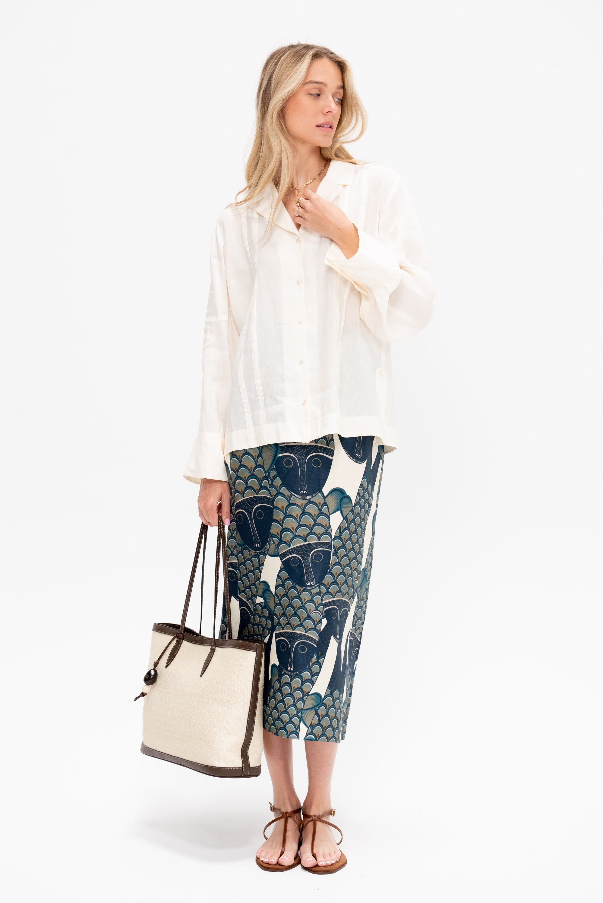 Guayabera Shirt, Ivory