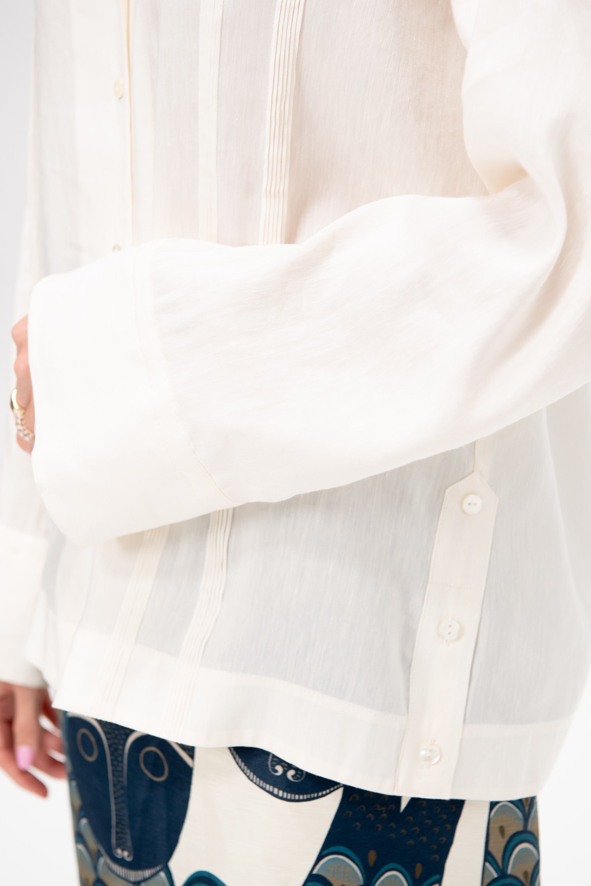 Guayabera Shirt, Ivory