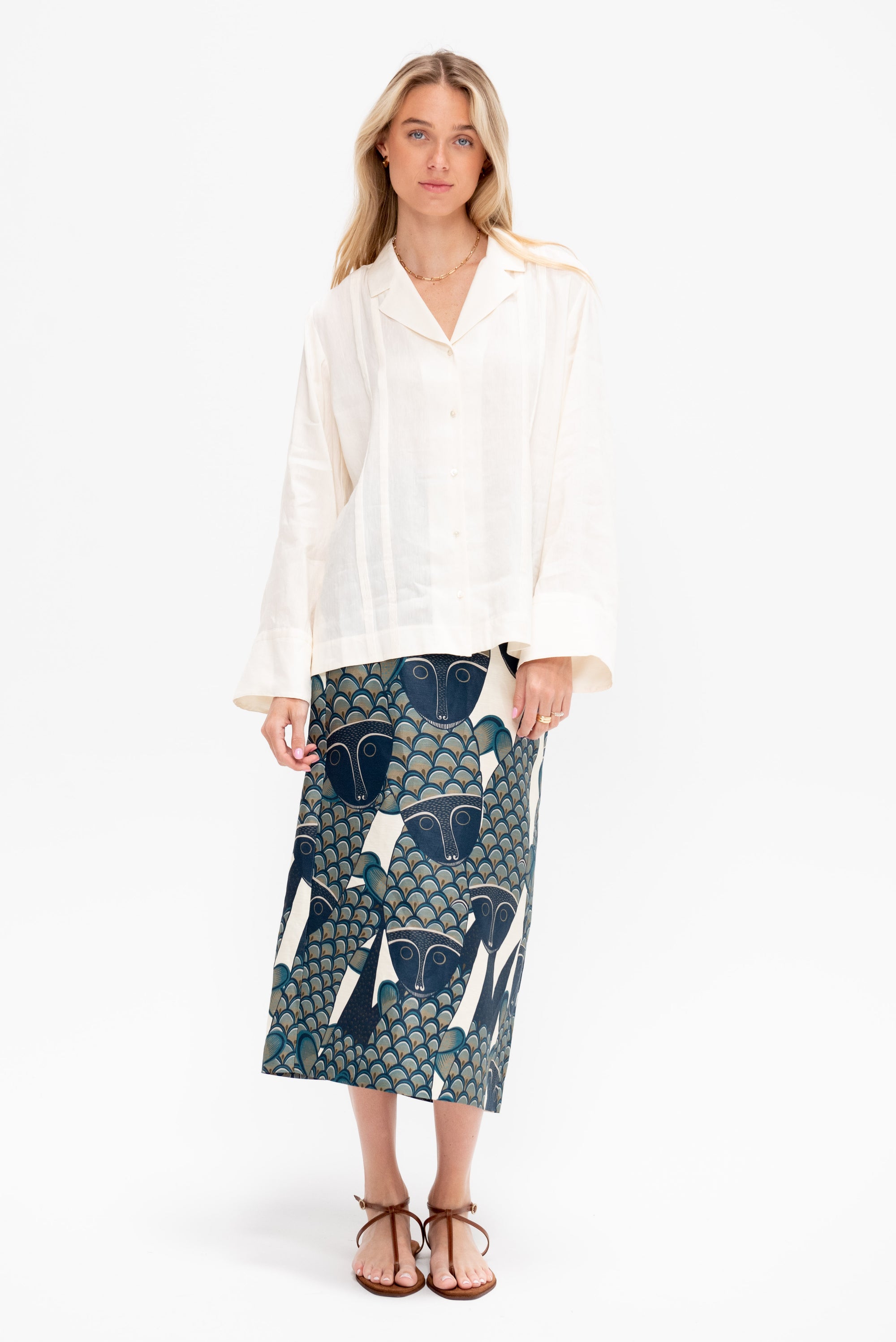 Guayabera Shirt, Ivory