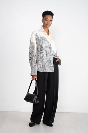 HEIRLOME - Juana Shirt, Ivory Black Print