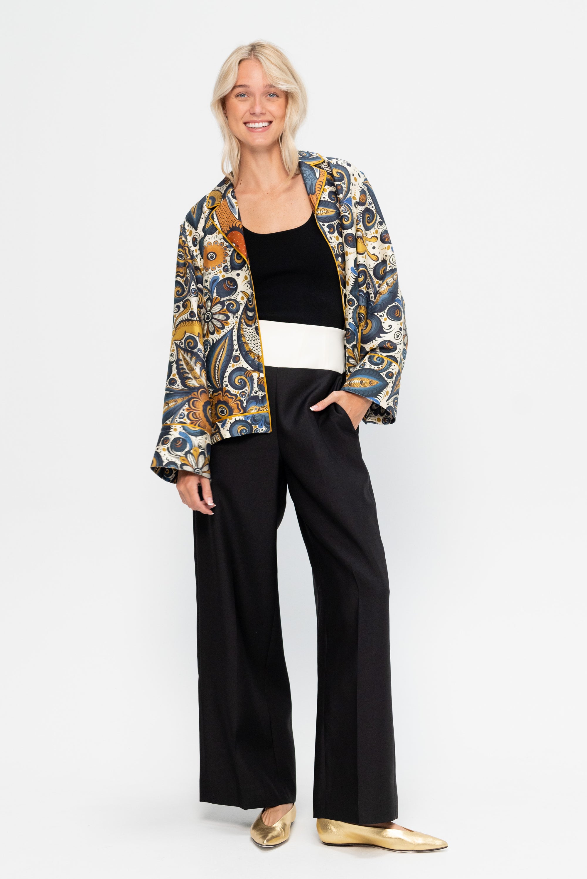 Dakota Trouser, Black &amp; Ivory