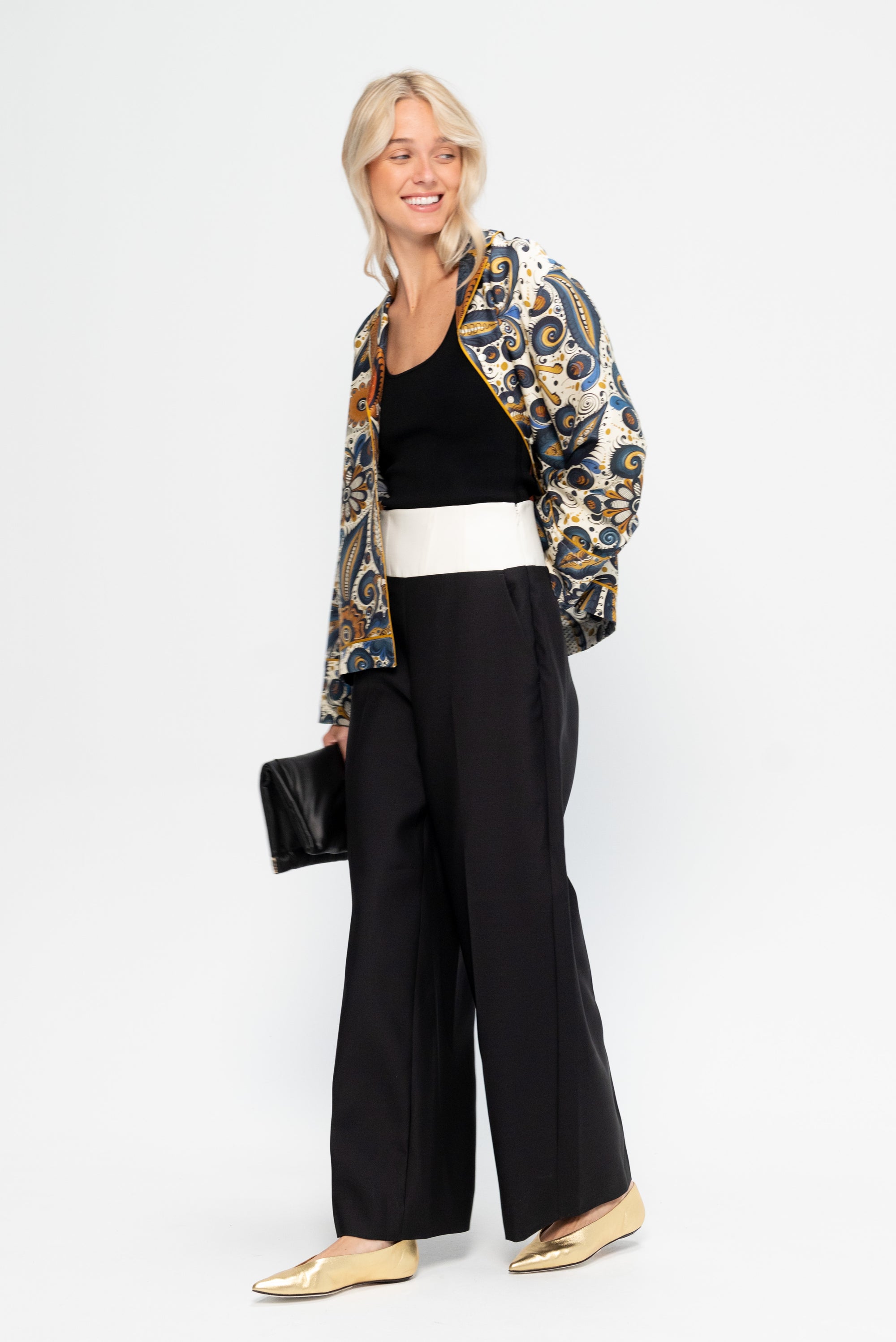 Dakota Trouser, Black &amp; Ivory