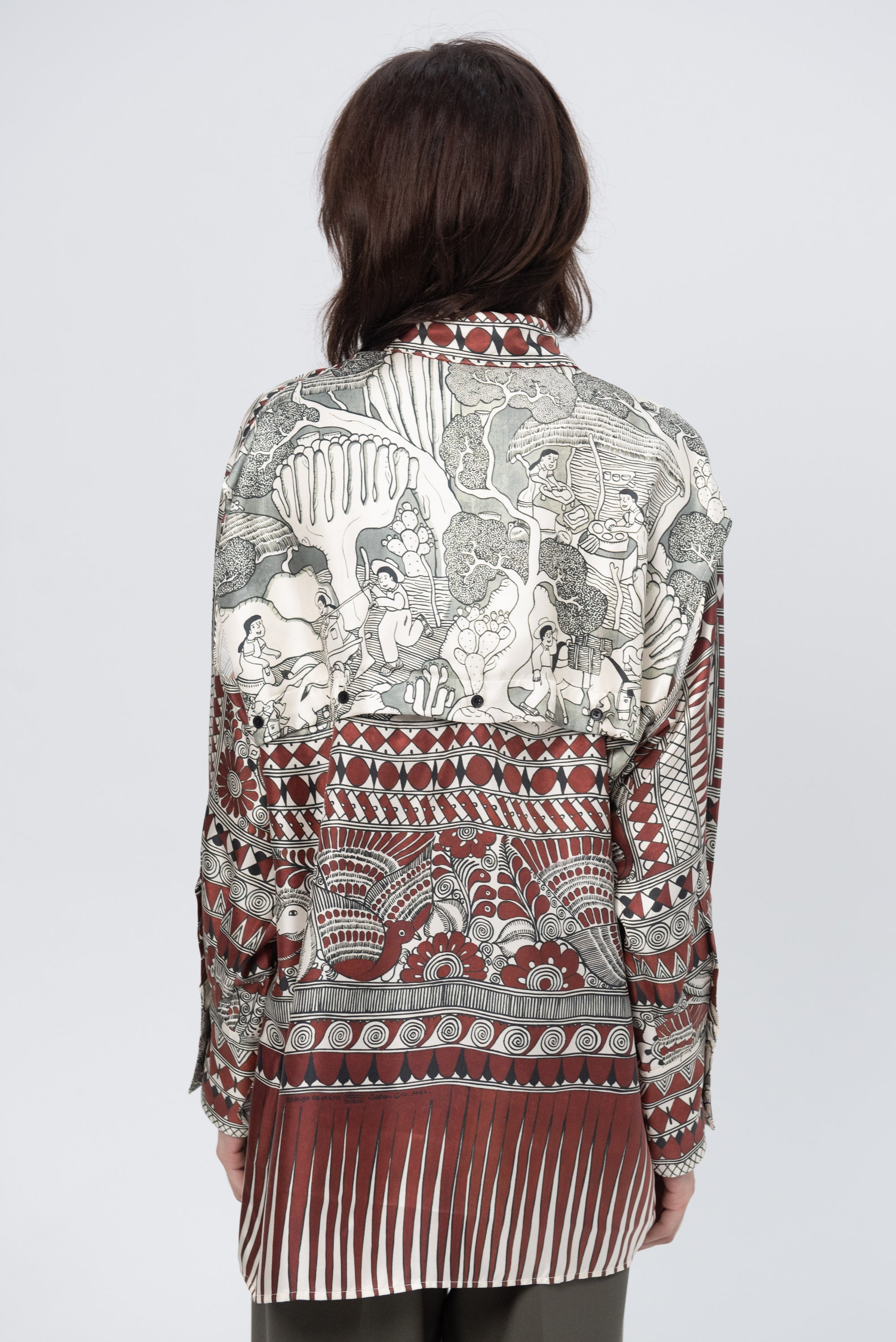 Rodrigo De La Cruz Shirt, Currant &amp; Ivory