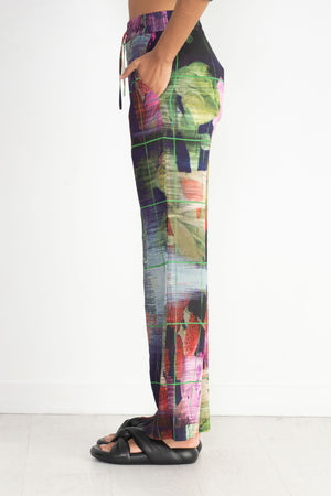 Henrik Vibskov - Naptune Plisse Pant, Blue White Flower Universe