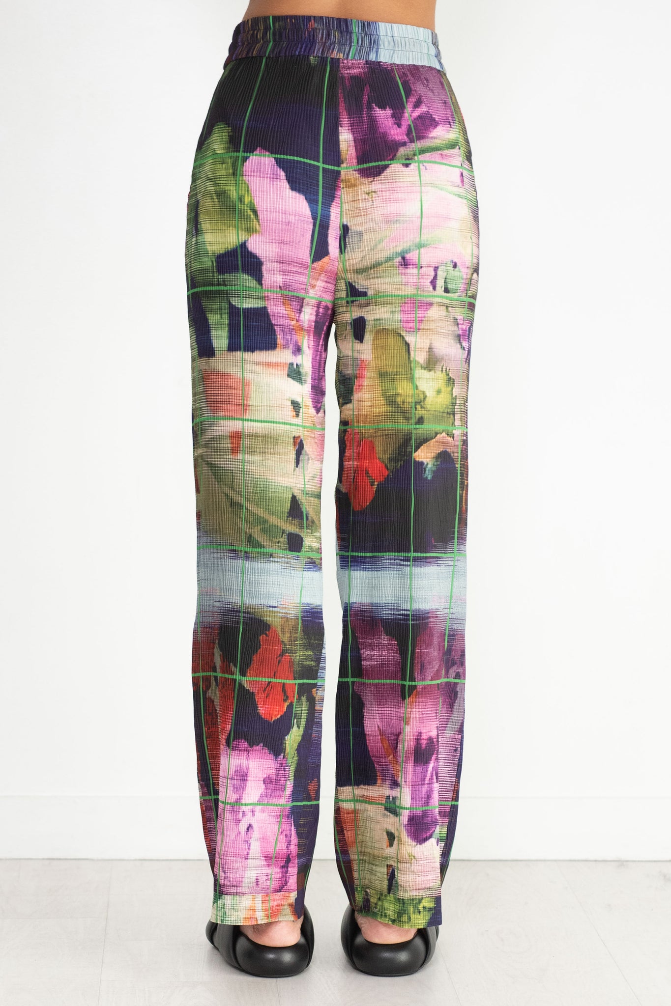 Henrik Vibskov - Naptune Plisse Pant, Blue White Flower Universe