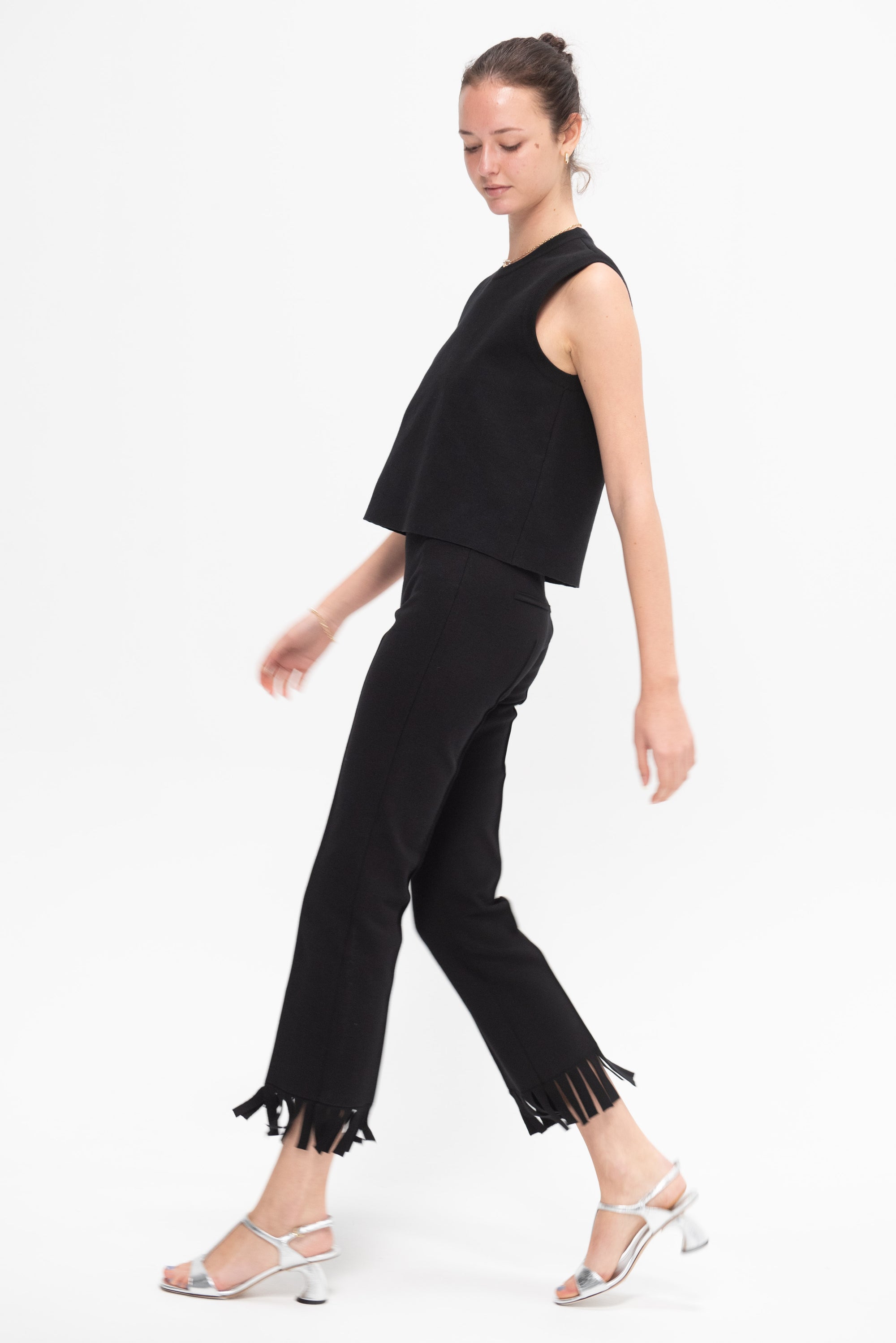 Fringed Louis Pants, Black