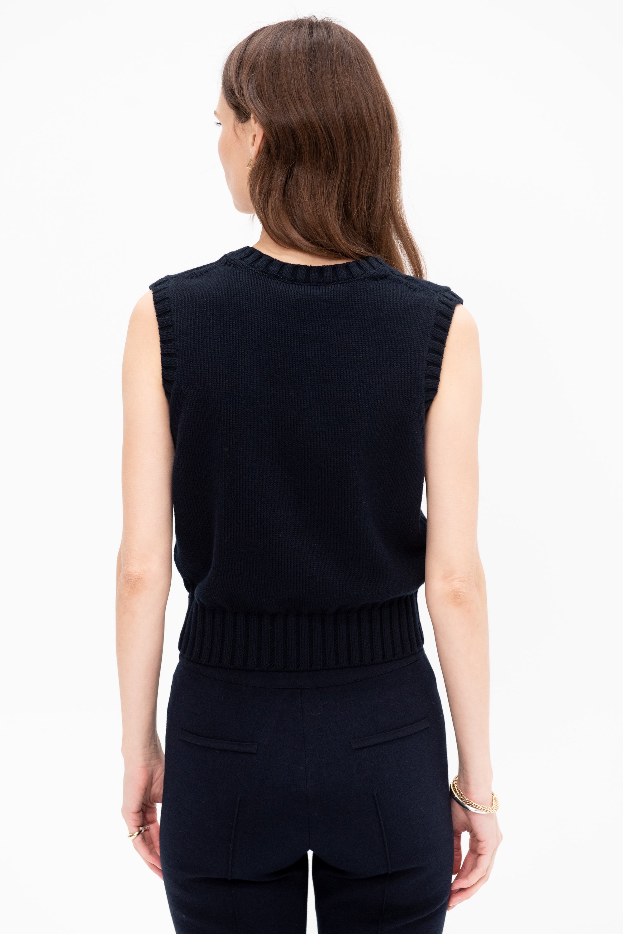 Linda Sweater Vest, Dark Navy