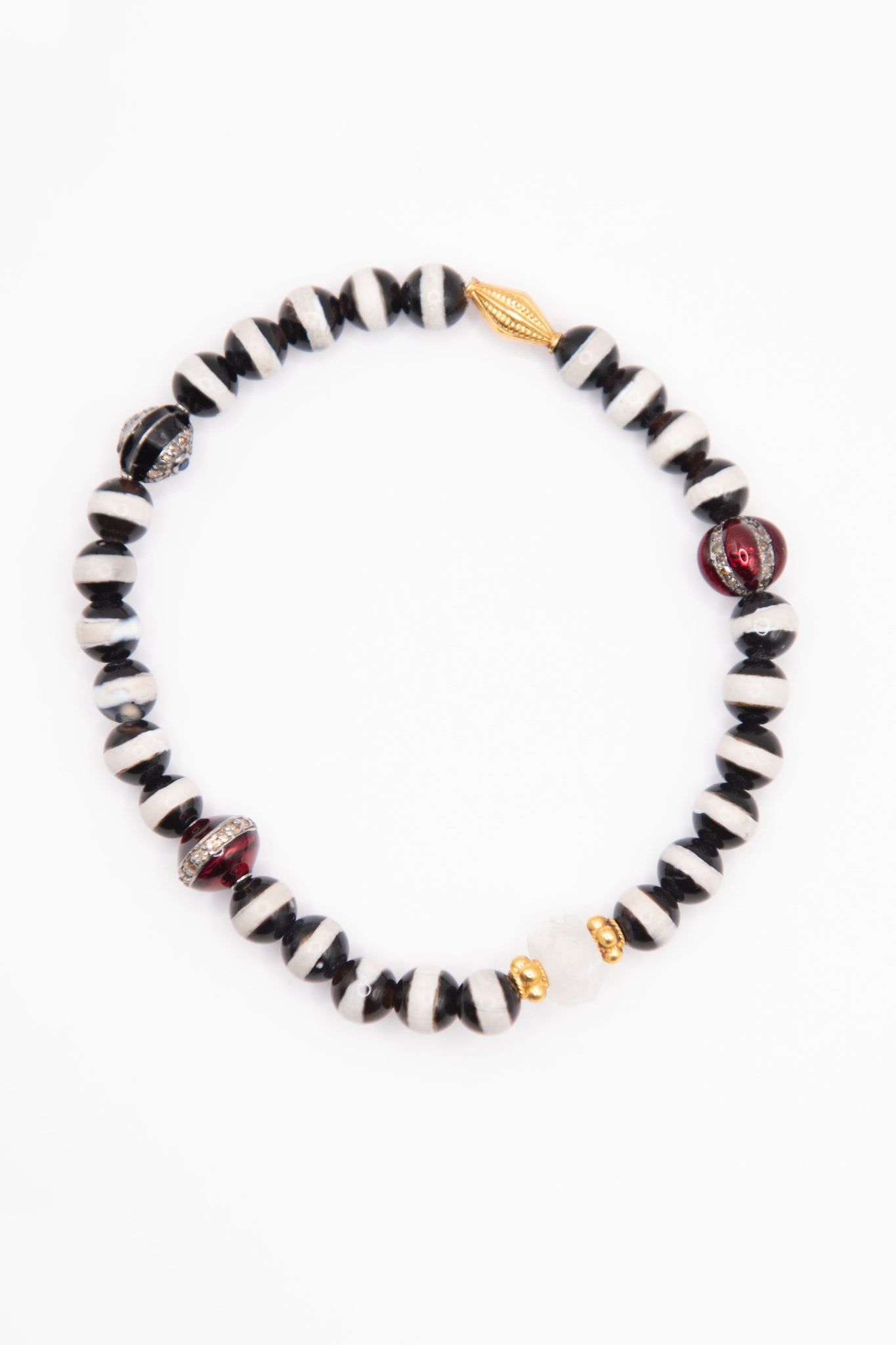 ILEANA MAKRI - Stripe Beaded Bracelet, Black Agate