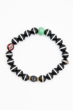 ILEANA MAKRI - Beaded Bracelet, Onyx Stripe