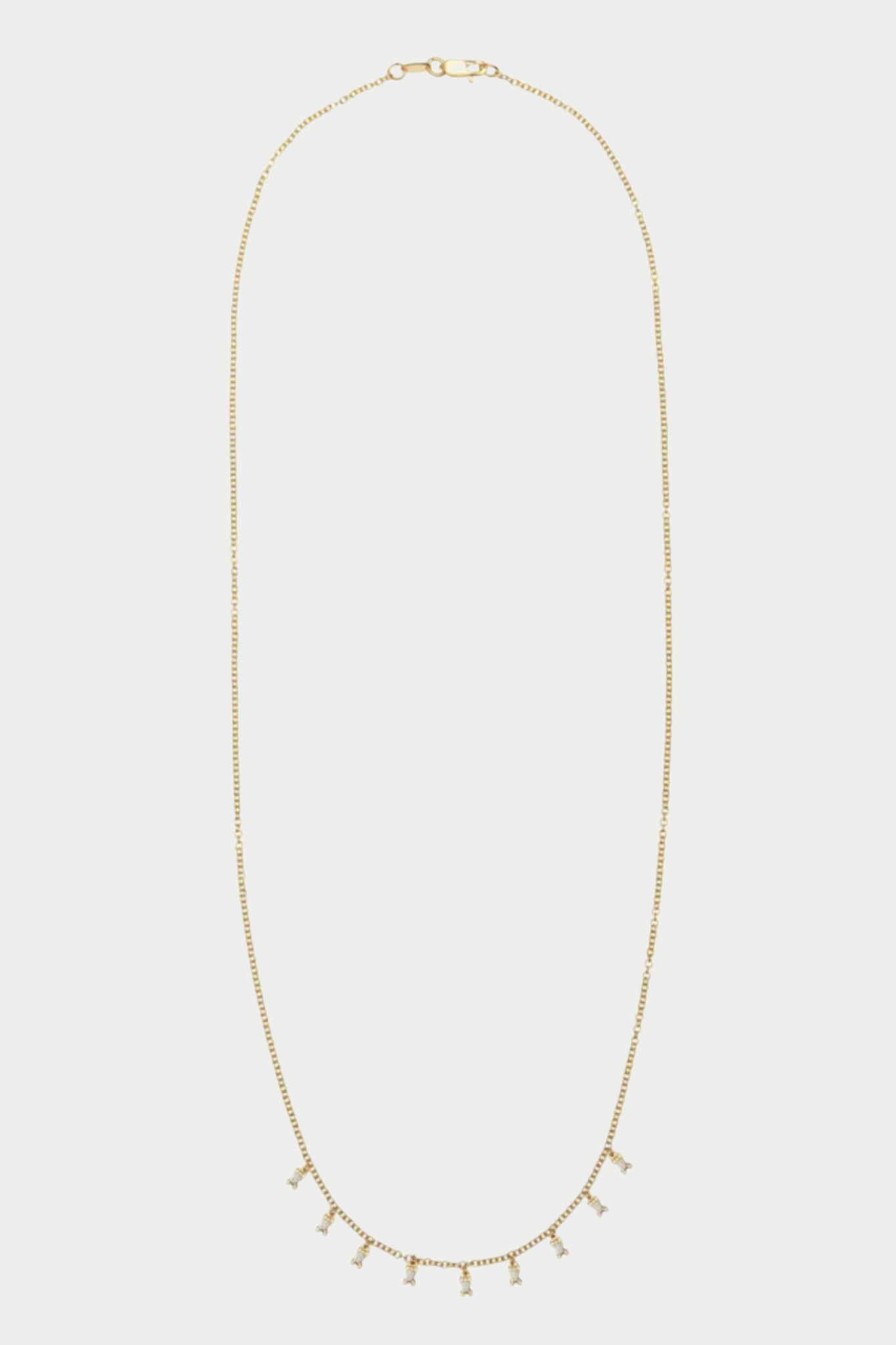 ILEANA MAKRI - Baguette Drop Necklace, Yellow Gold