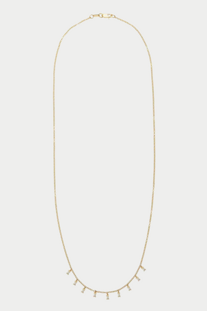ILEANA MAKRI - Baguette Drop Necklace, Yellow Gold