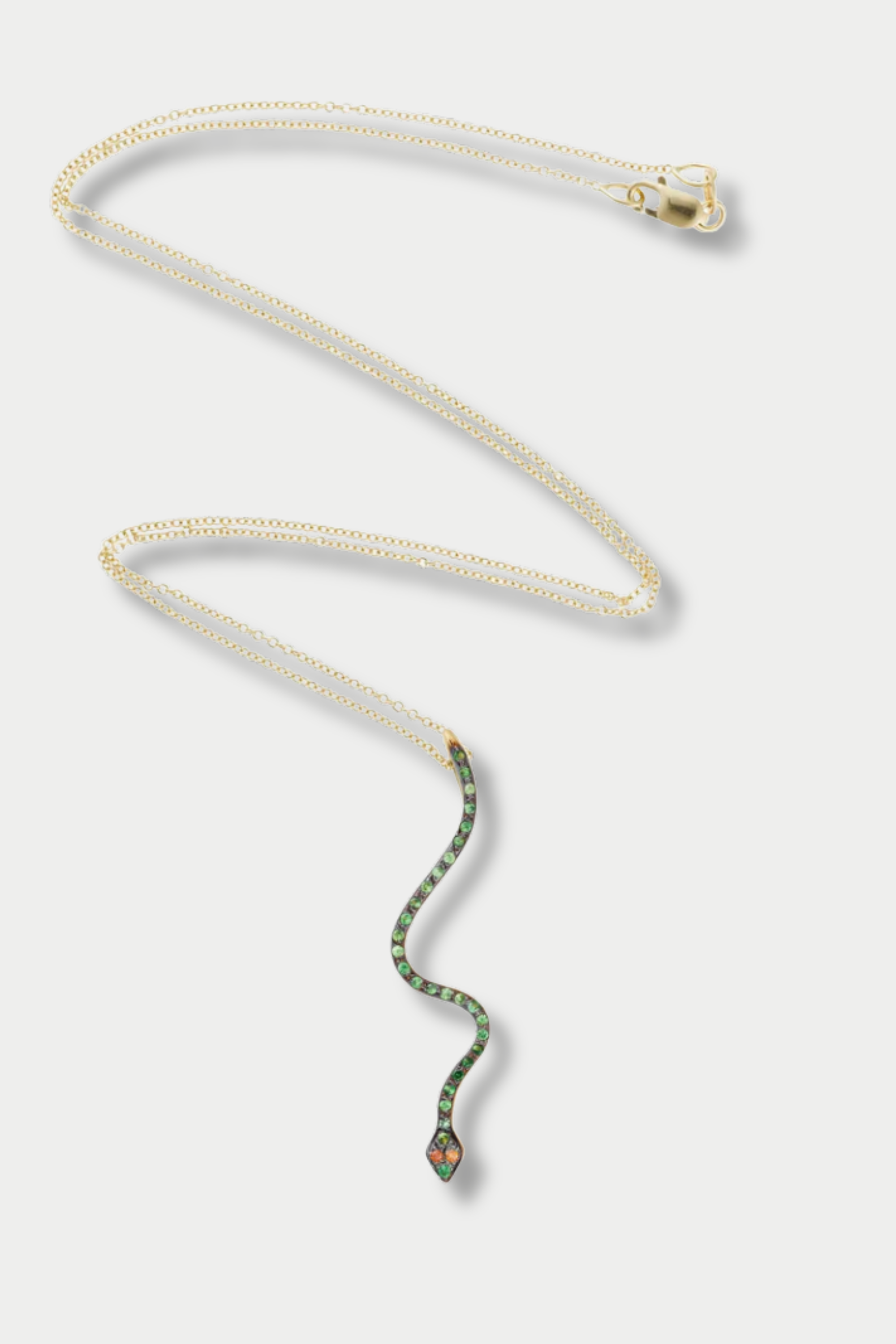 Lucky Snake Verdant Pendant, Tsavorites