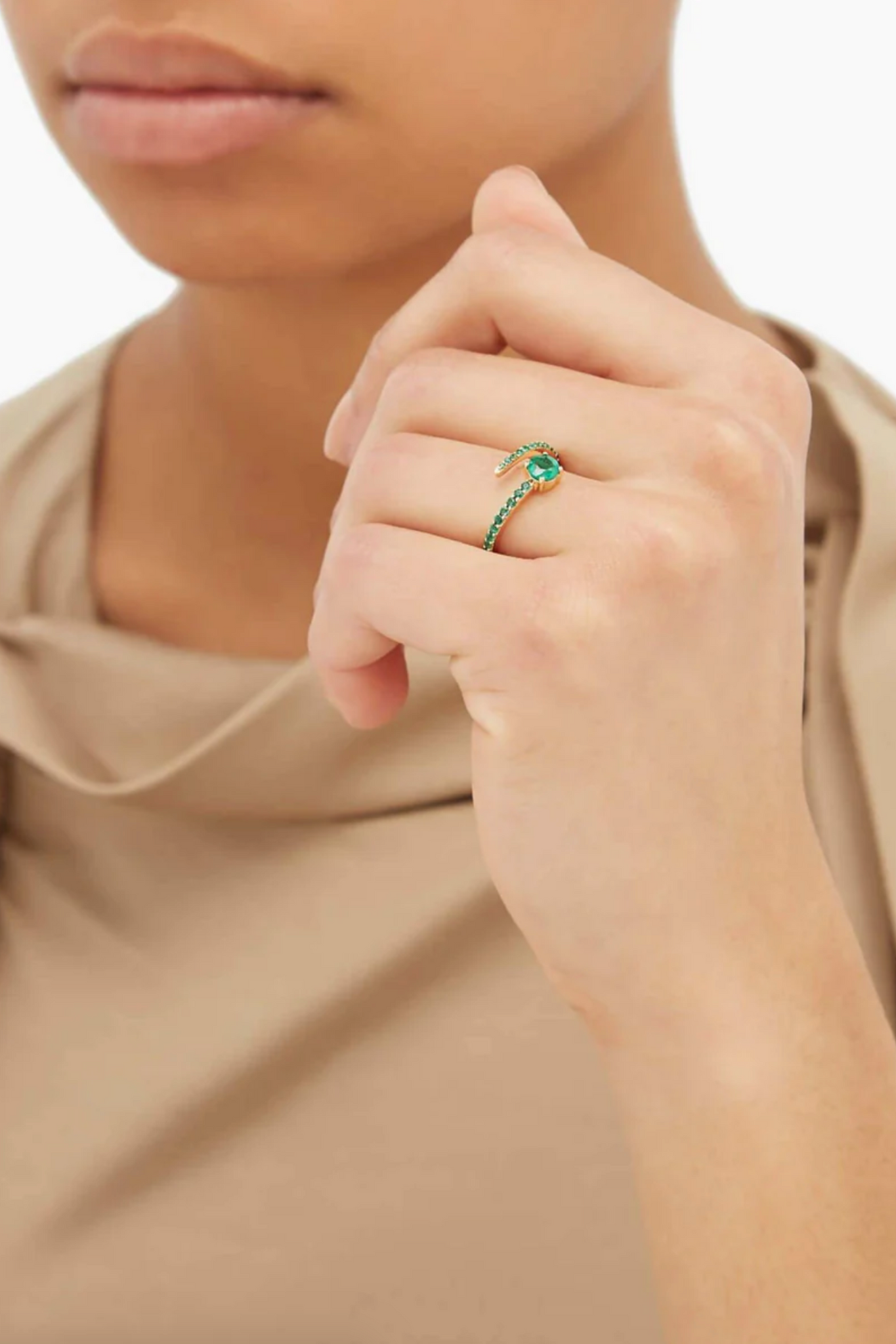 ILEANA MAKRI - Grass Seed Ring, Emerald