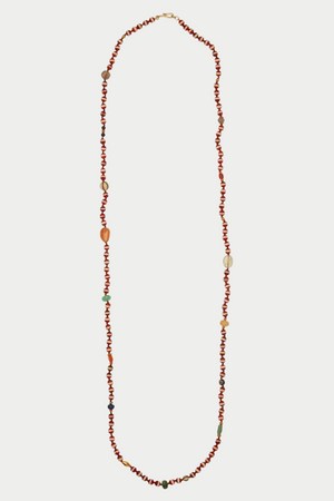 ILEANA MAKRI - Stripe Necklace, Brown Agate