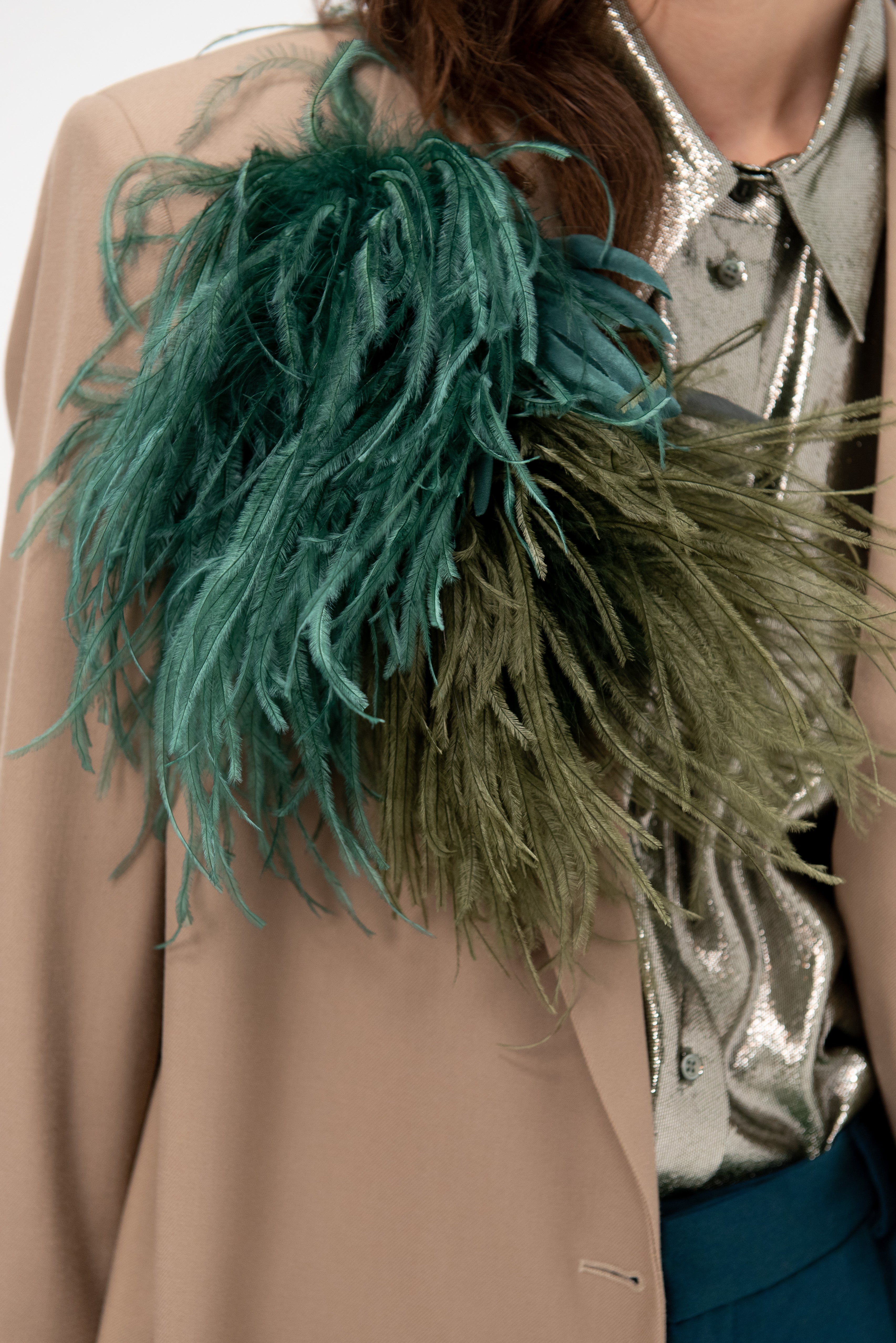 Indress Meryl - Ostrich Feather Brooch – Kick Pleat