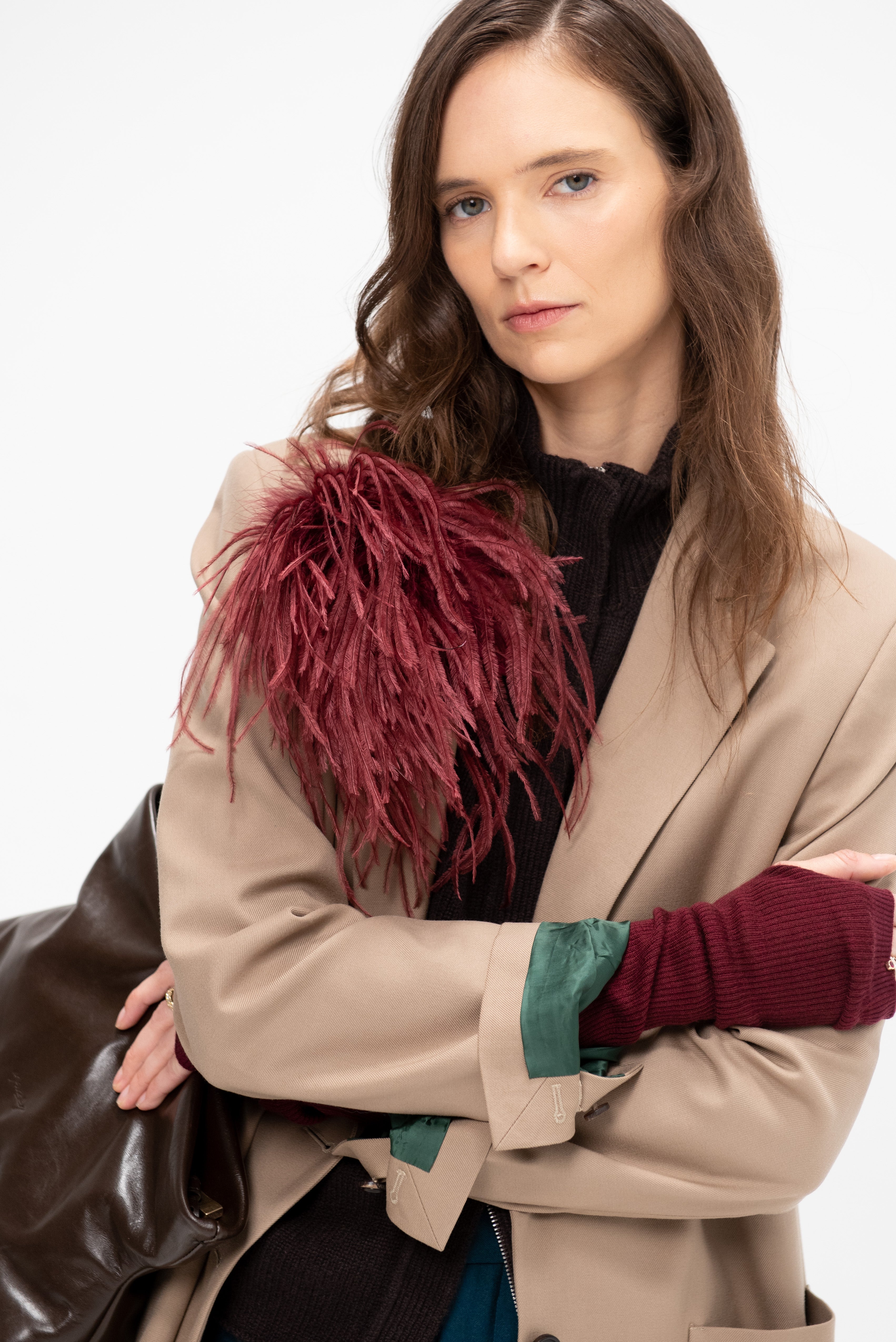 Indress Meryl - Ostrich Feather Brooch – Kick Pleat