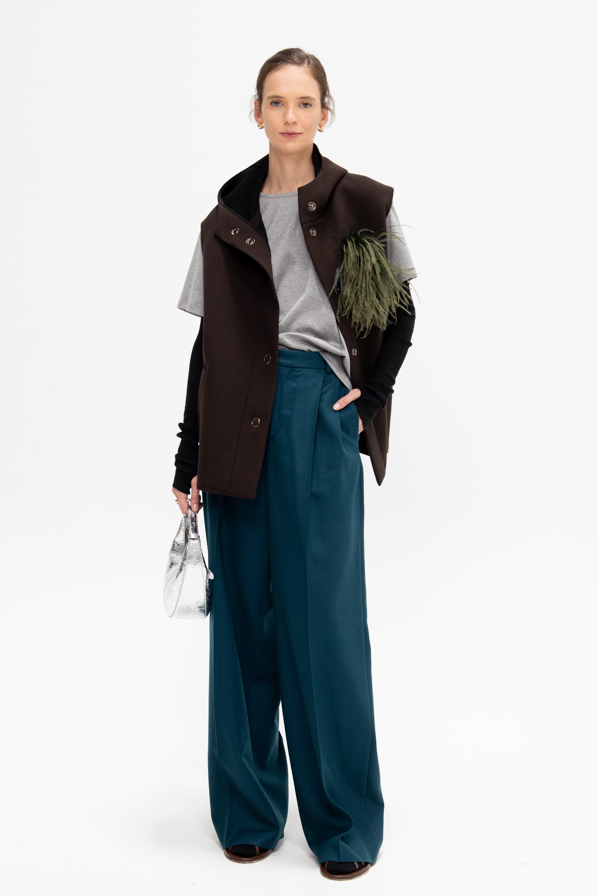 Rio Grande - Lambswool Pleated Trousers, Emerald