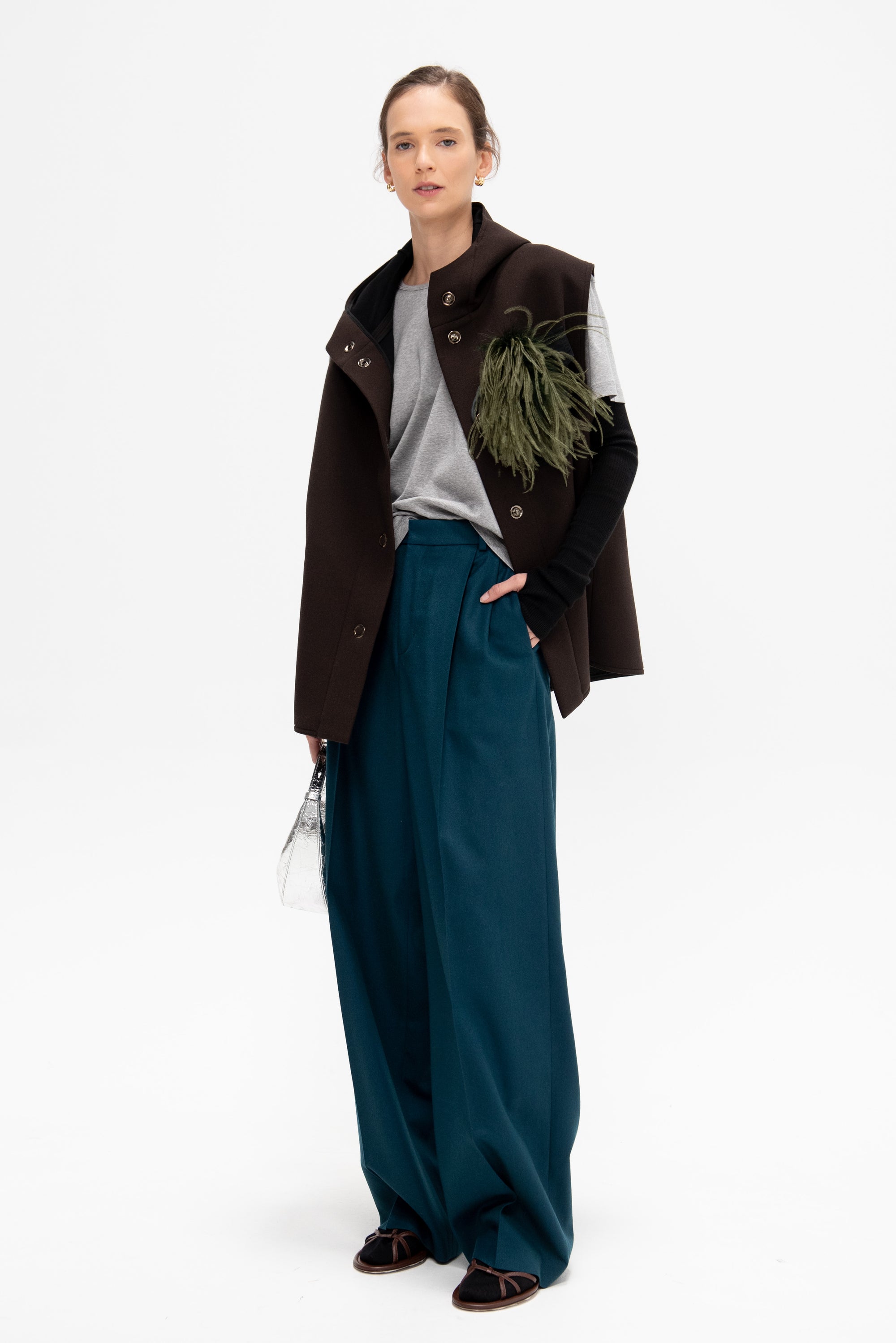 Rio Grande - Lambswool Pleated Trousers, Emerald