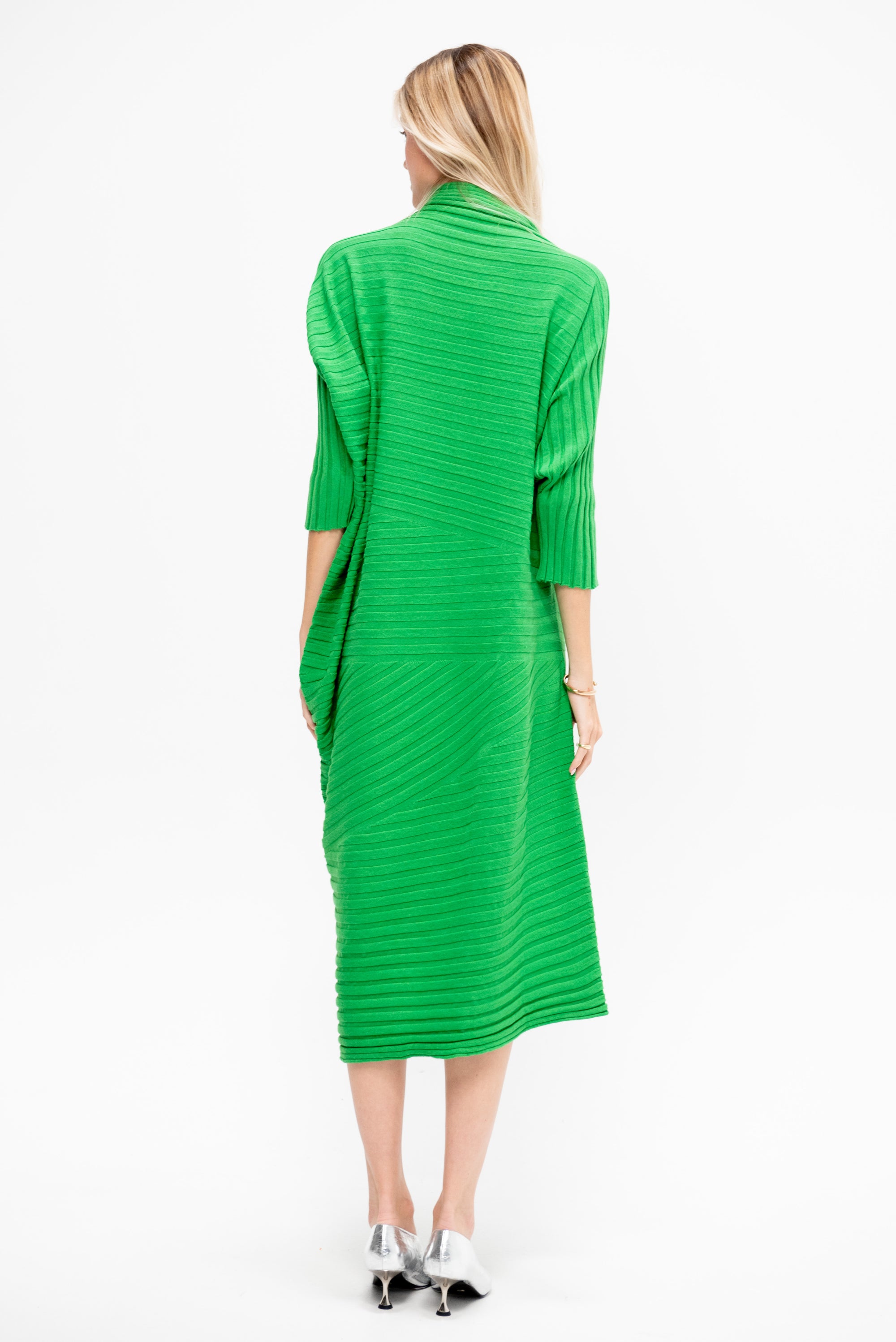 Cotton Cashmere Knit Dress, Green