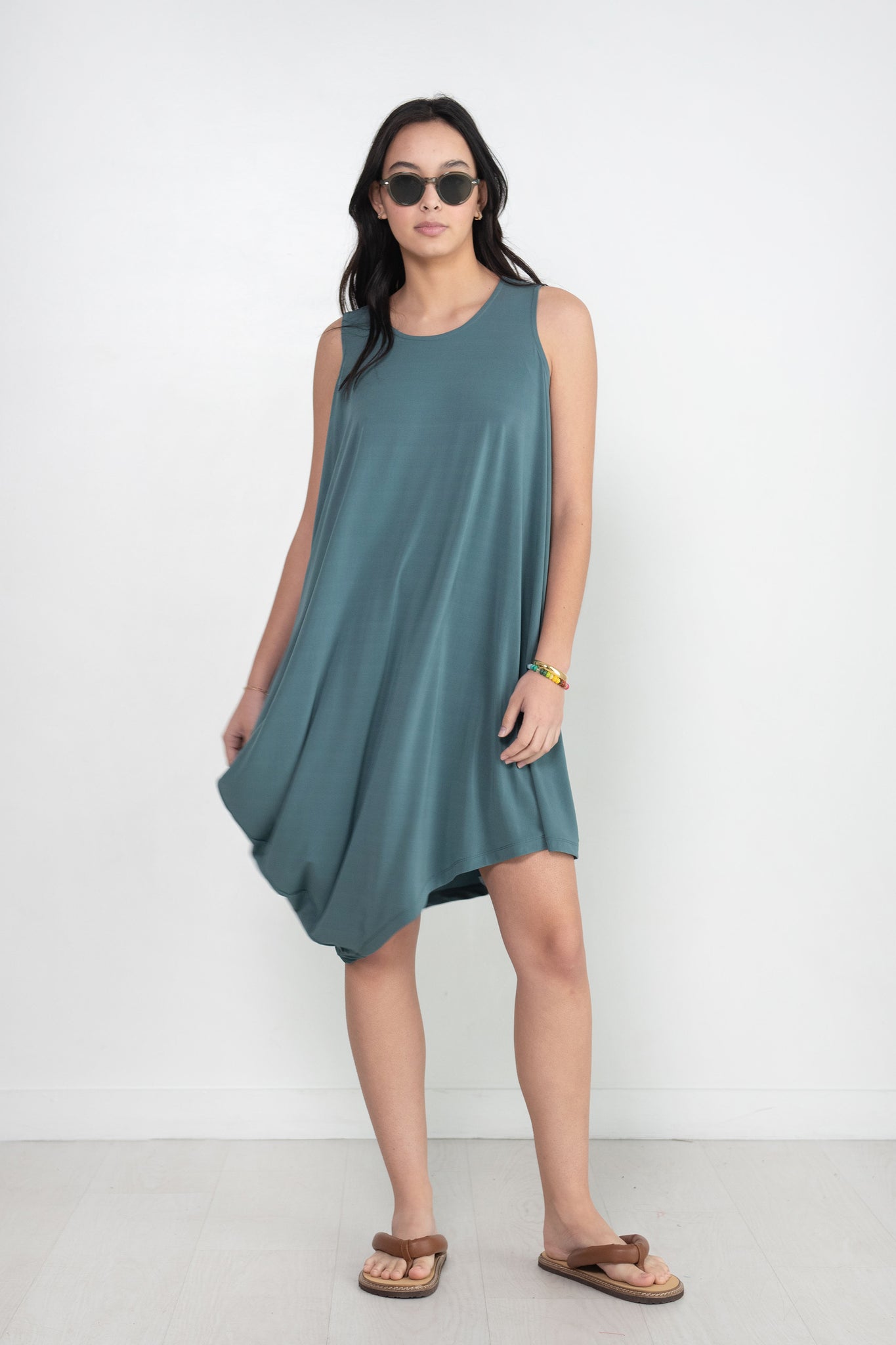 Issey Miyake - Drape Jersey-36 Dress, Blue Green