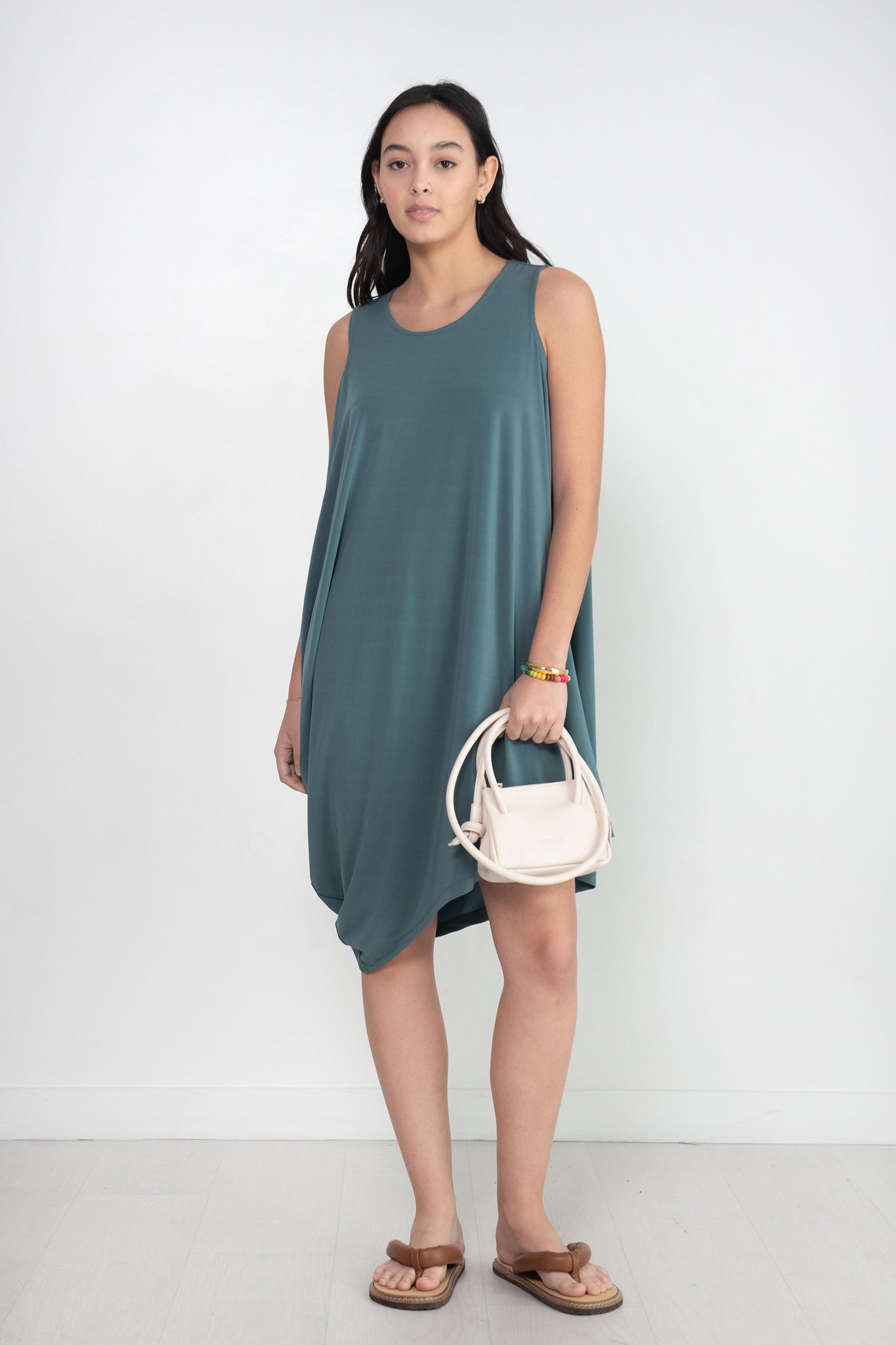 Issey Miyake - Drape Jersey-36 Dress, Blue Green