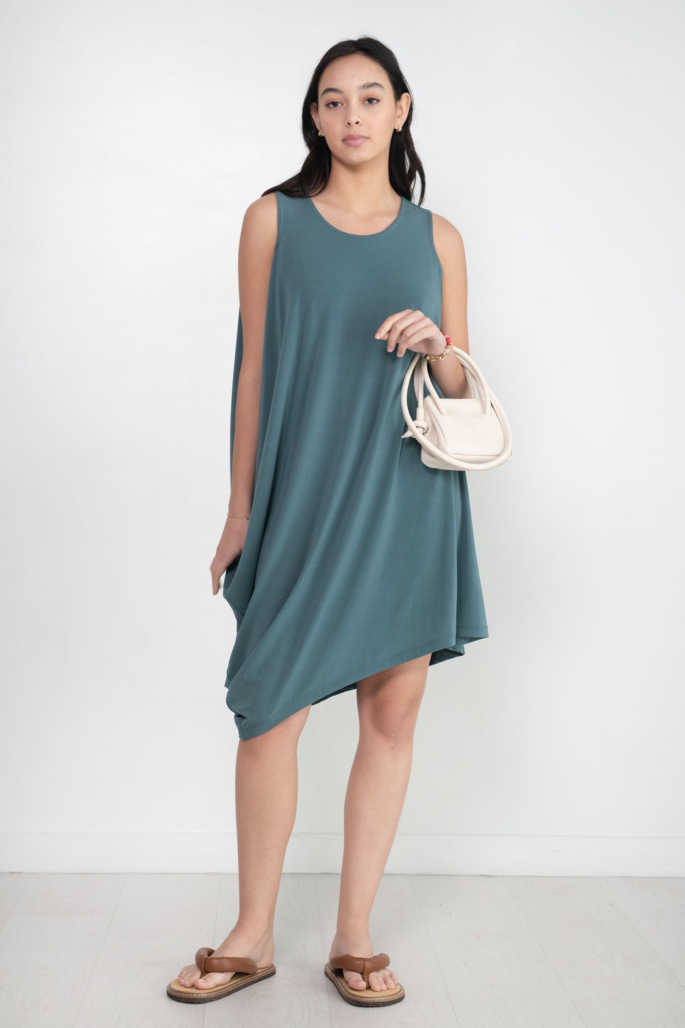 Issey Miyake - Drape Jersey-36 Dress, Blue Green